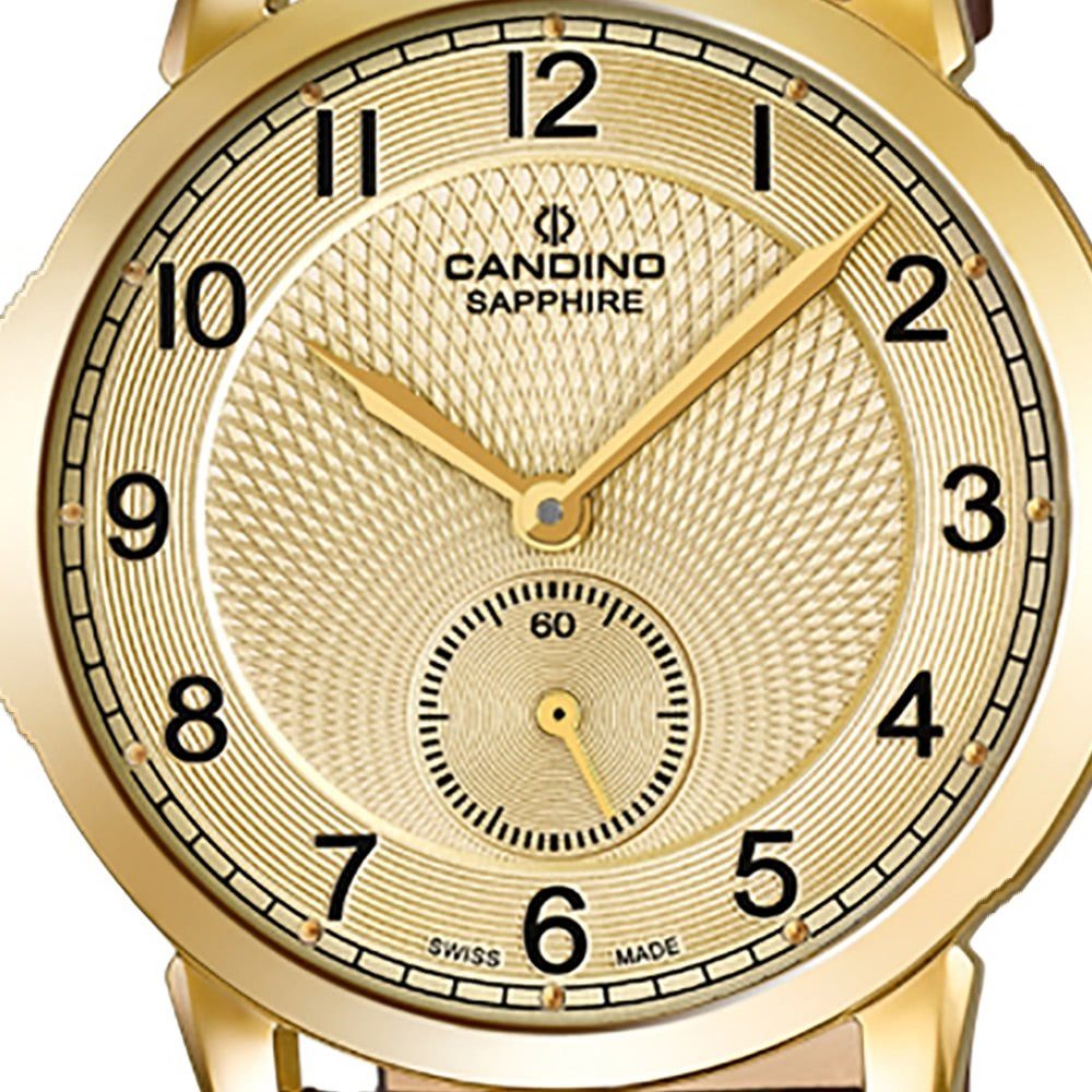 Armbanduhr braun Edelstahlarmband Candino Damen Quarzuhr rund, C4594/3, Damenuhr Classic Candino