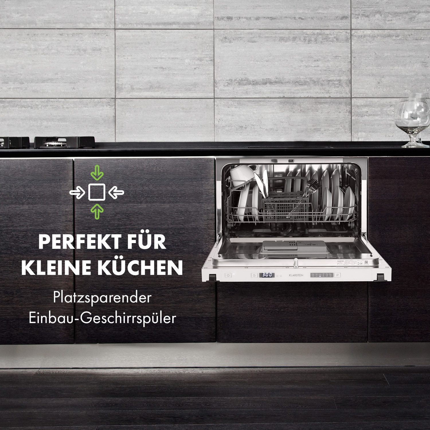 Klarstein Standgeschirrspüler DSM-Amazonia-6-Secre 10032915A, Mini Spülmaschine klein Tischspülmaschine Mini Tisch Geschirrspüler