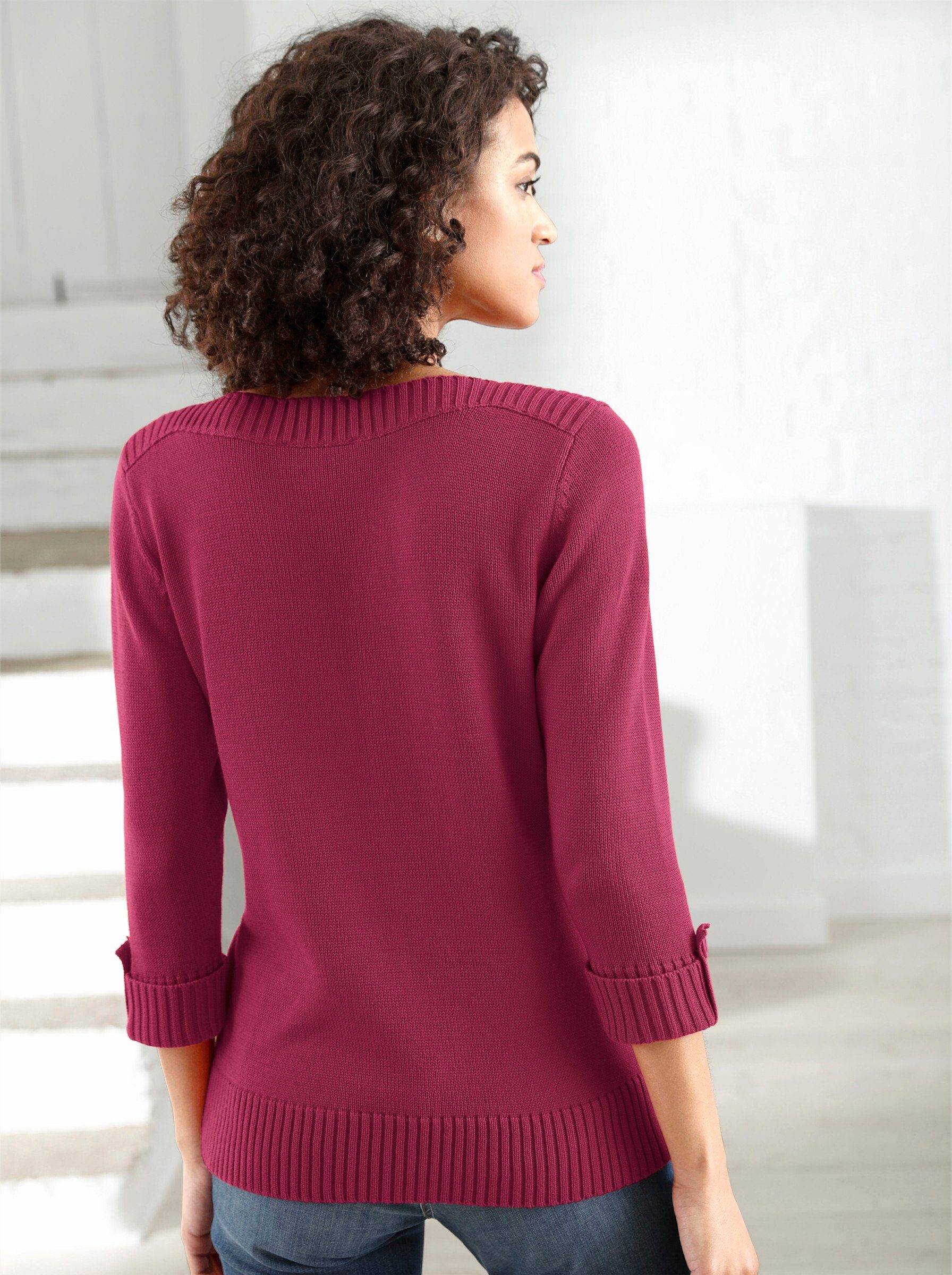 Witt Strickpullover Pullover 3/4-Arm Materialmix