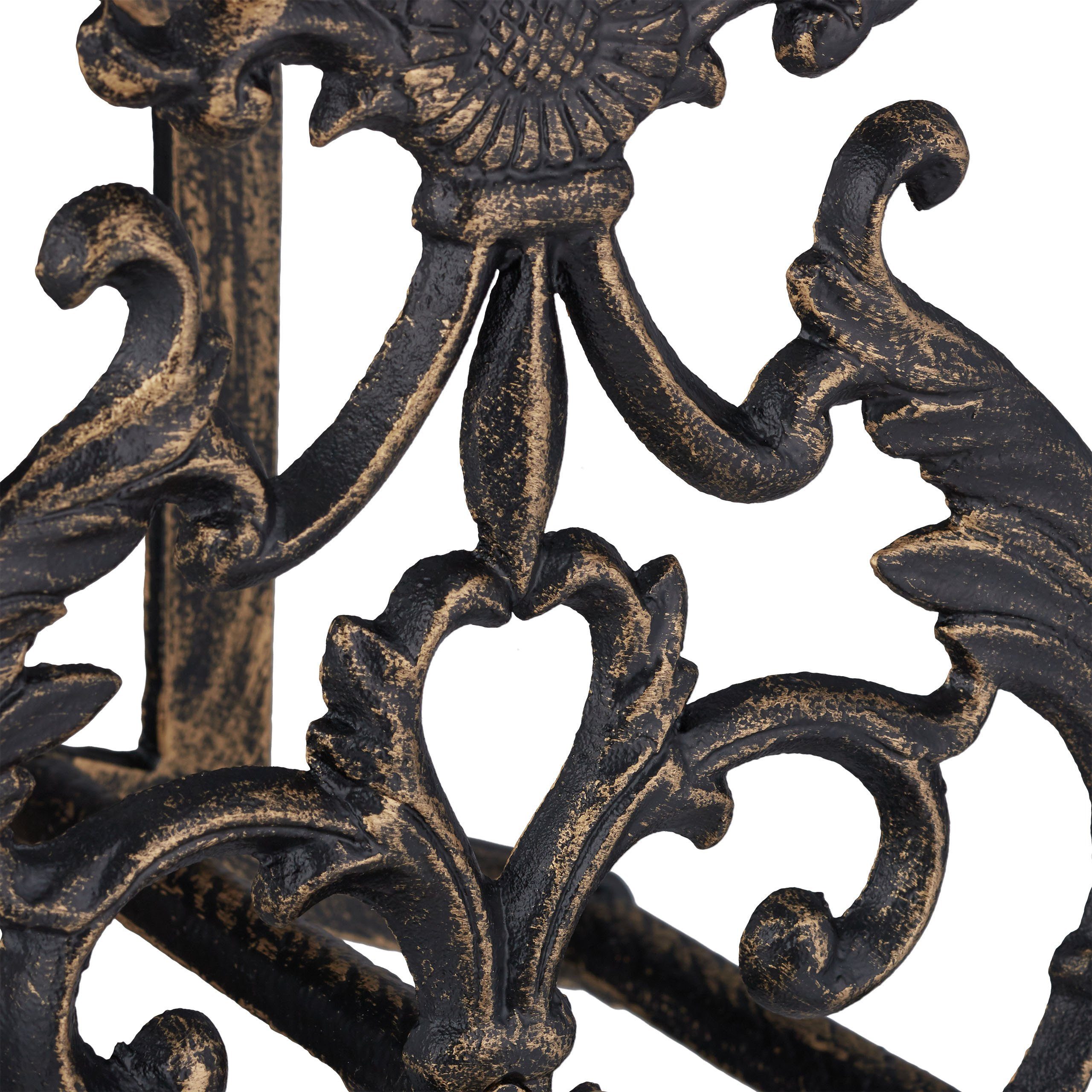 relaxdays Schlauchhalterung Vintage Schlauchhalter mit Wasserhahn, (Bronze)