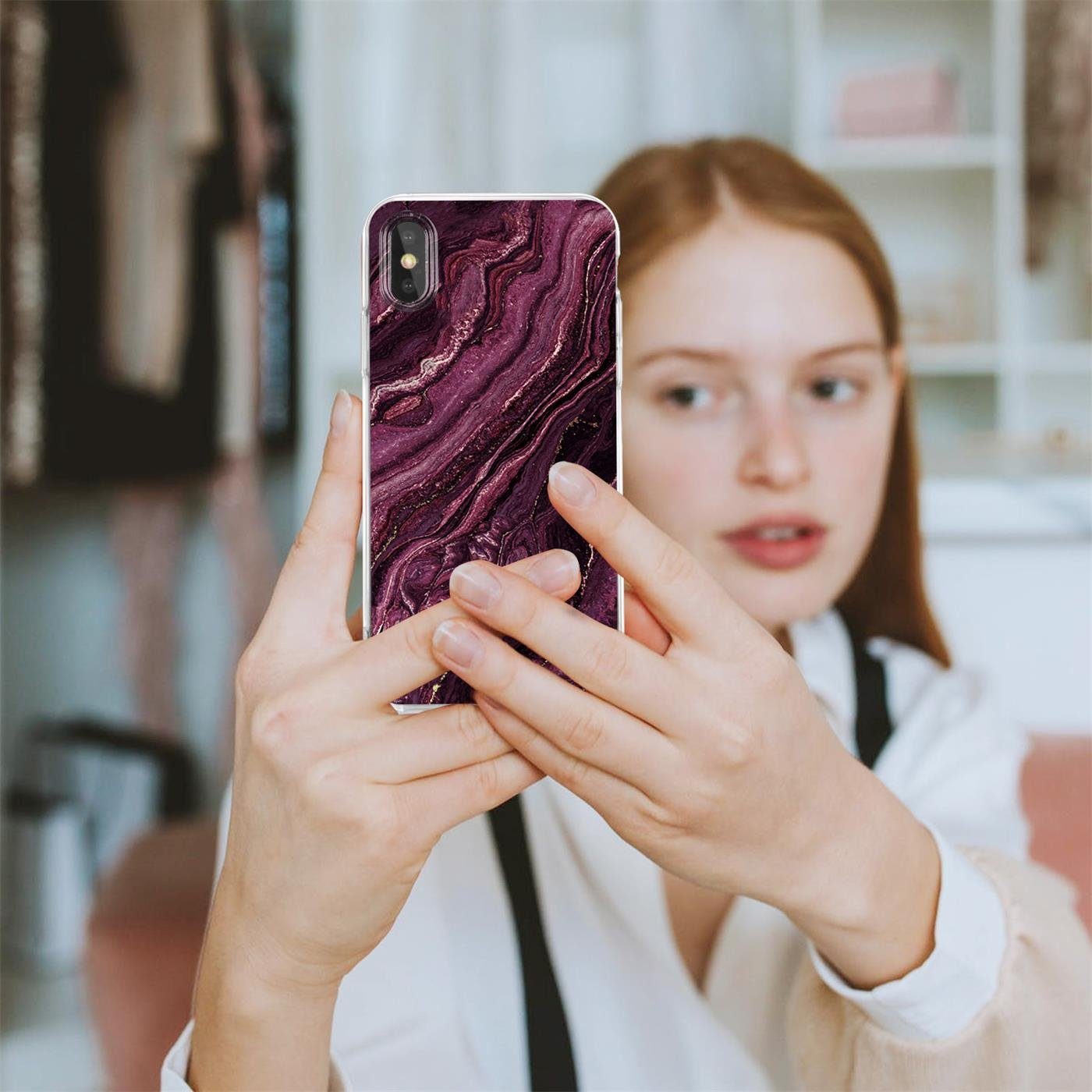CoolGadget Handyhülle Marmor Slim Case für iPhone XR 6,1 Zoll, Hülle Dünne Silikon Schutzhülle für Apple iPhone XR Hülle