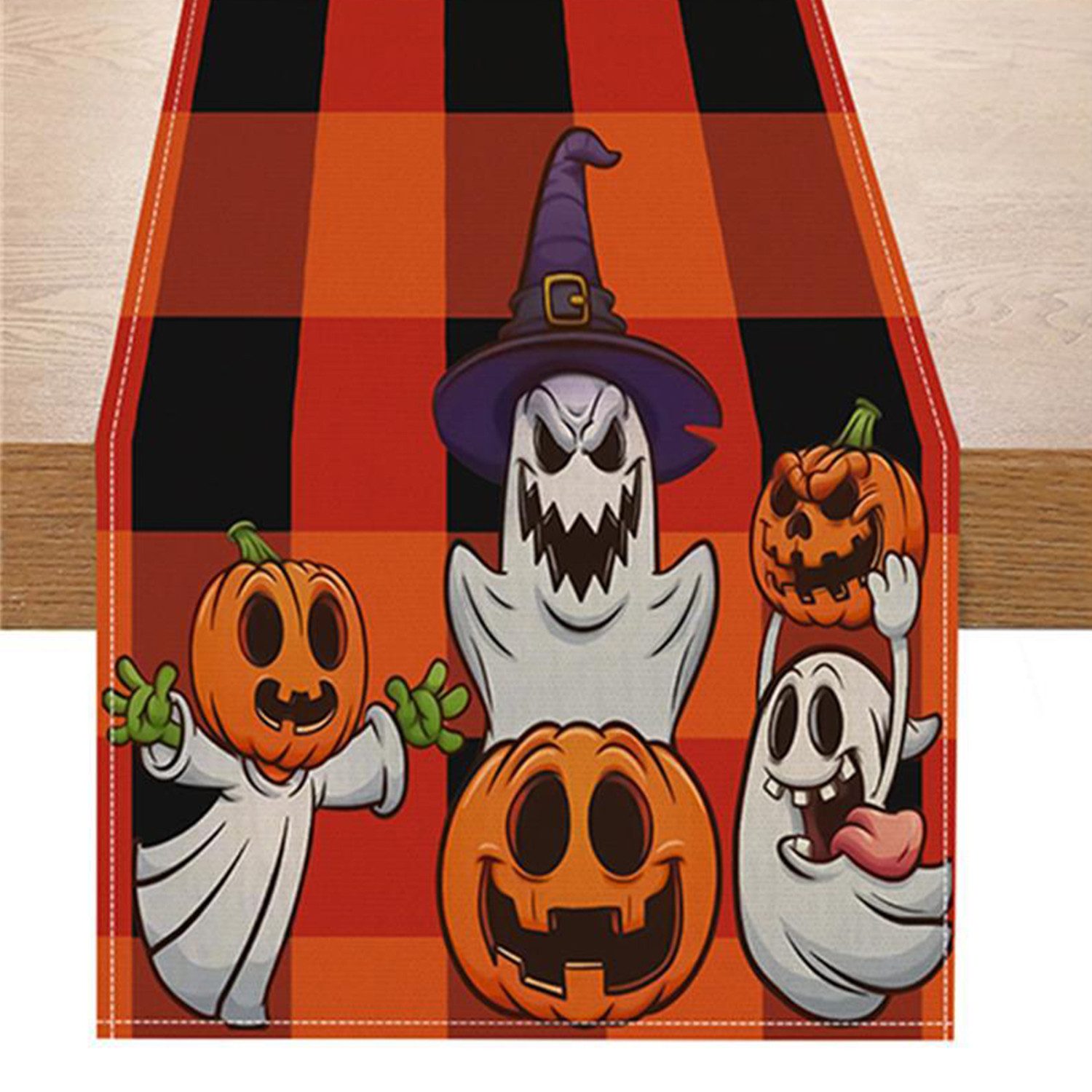 LAPAPRO Узкие скатерти Halloween Узкие скатерти,Geist-Print Feiertagsdekoration Küche Esstisc, 1 Stück, 33 x 183 cm