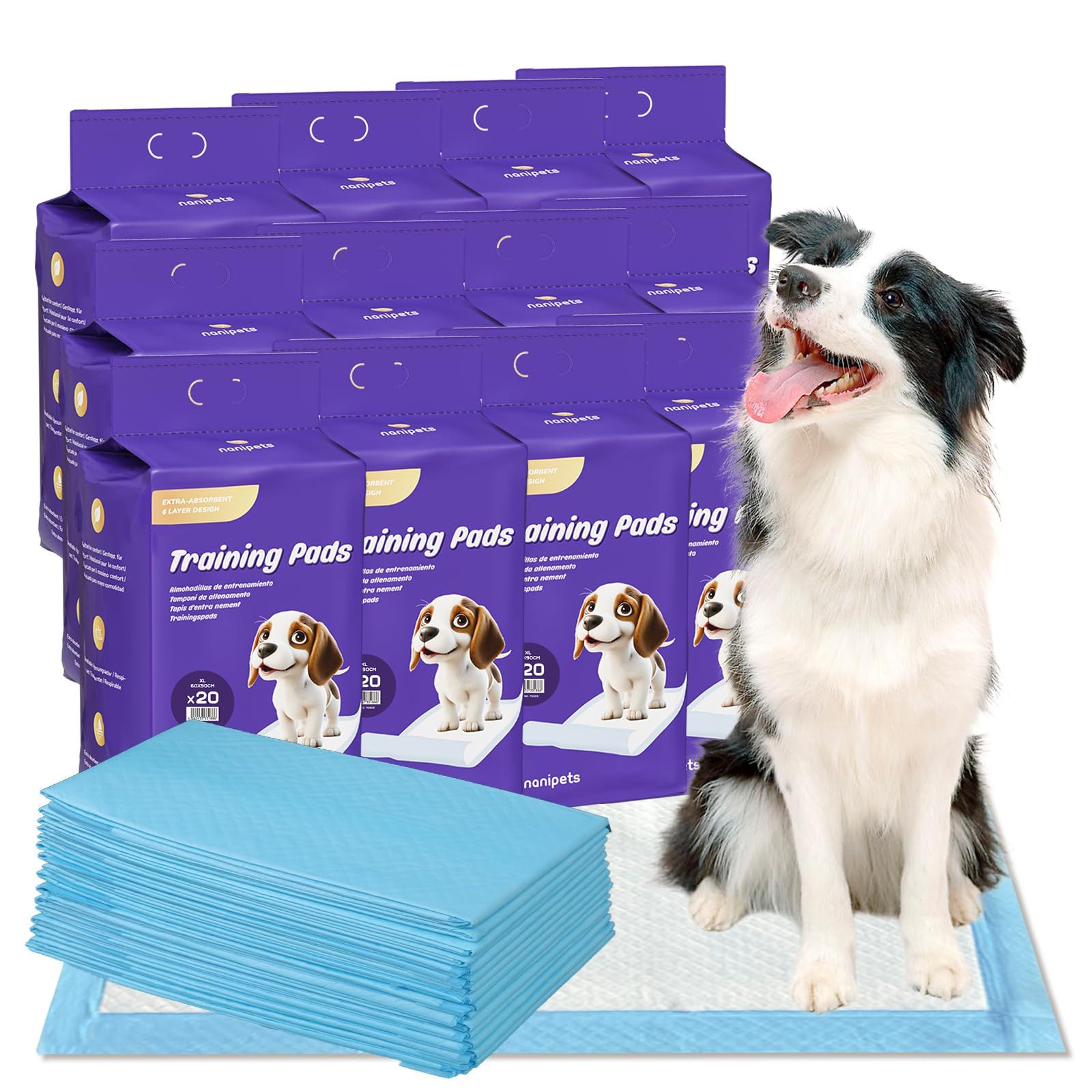 NANIPETS Hundematte Trainingspad für Hunde Welpenunterlagen, Superabsorbierendes & Auslaufsichere Wickelunterlagen