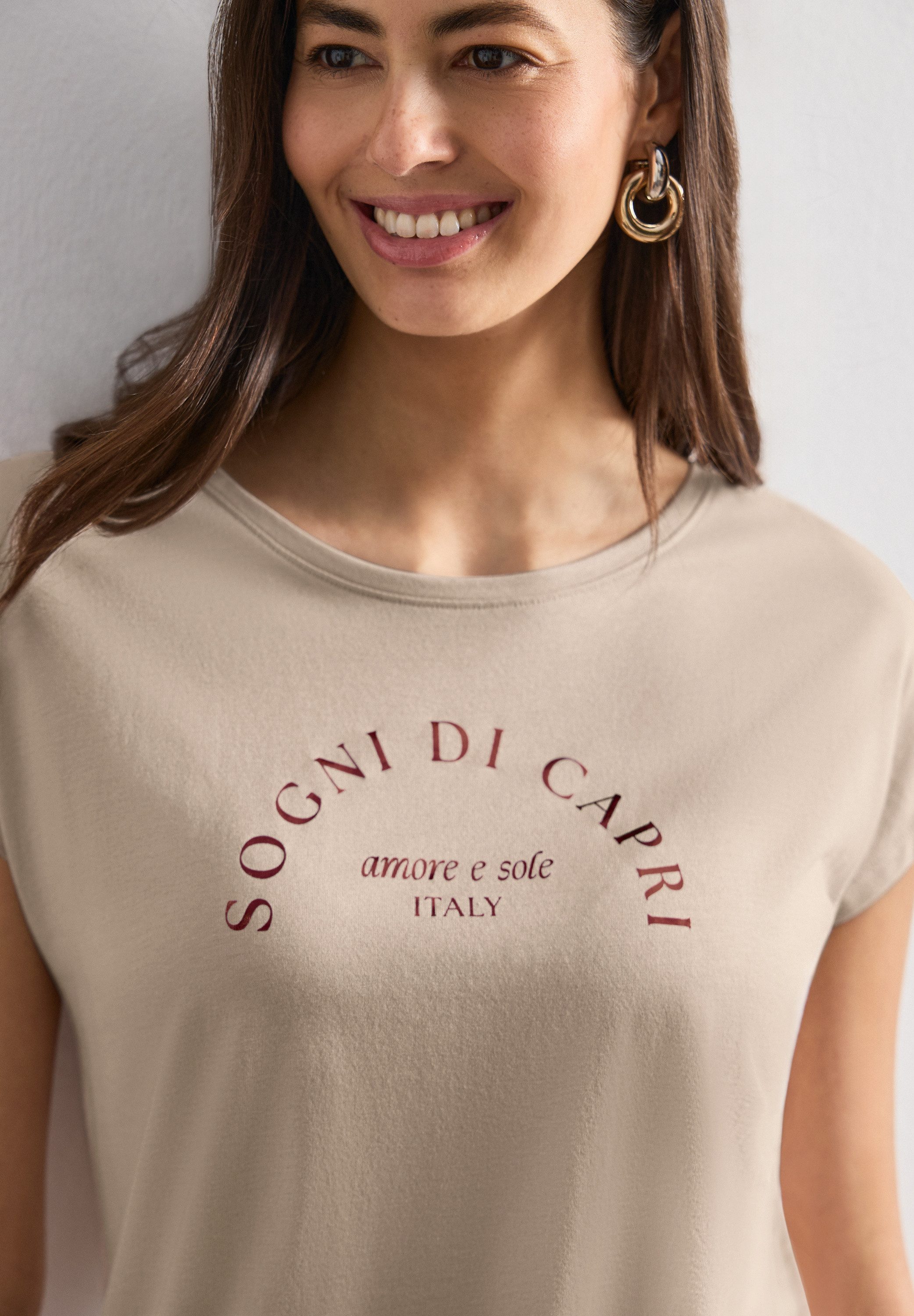 STREET ONE Shirttop Sommershirt mit Wording Artwork – Bild 2 von 5