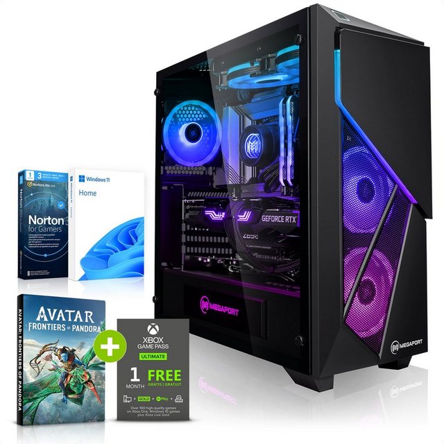 Megaport Gaming-PC (AMD Ryzen 7 7700X, Radeon RX 7900XTX, 32 GB RAM, 1000 GB SSD, Wasserkühlung, Windows 11, WLAN)