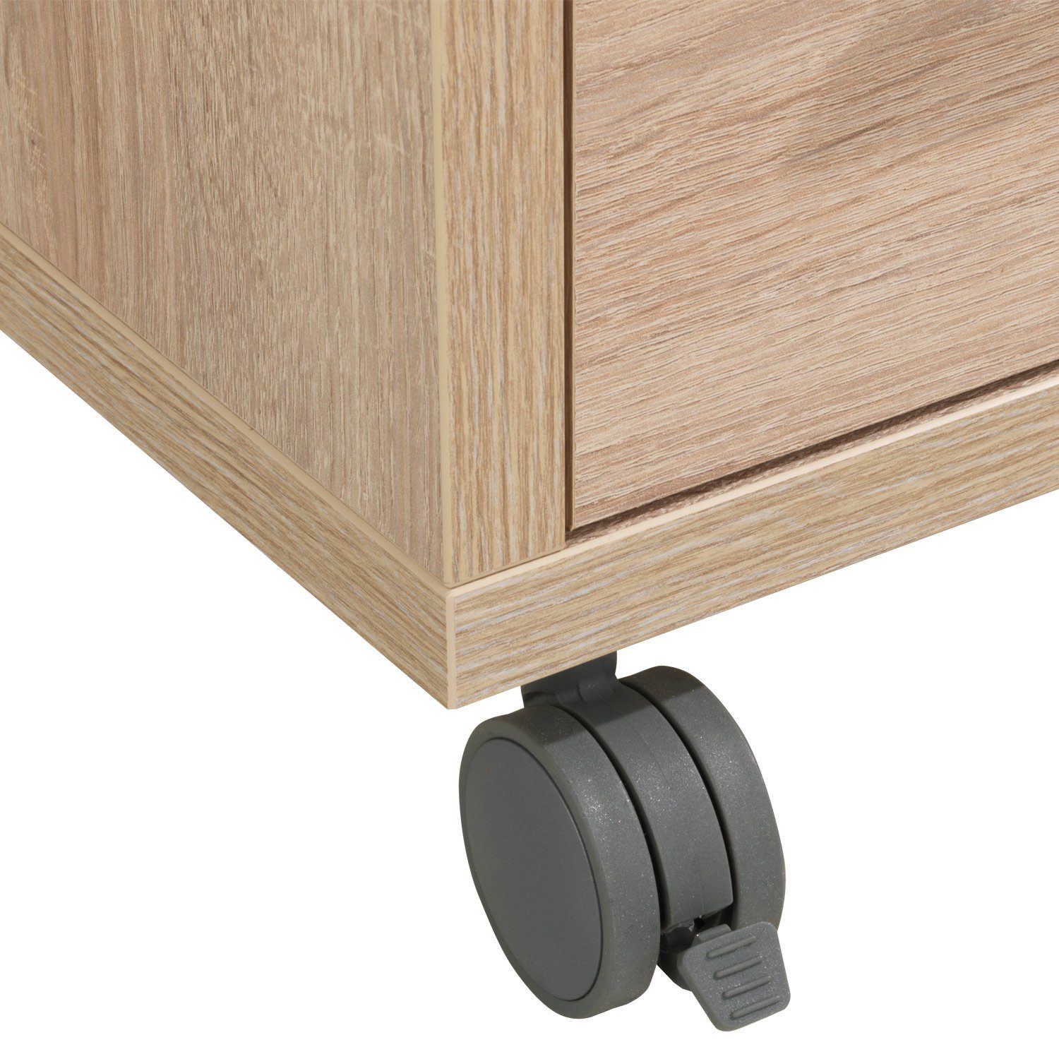 Tvilum Rollcontainer PRIMA, B 48 x H 68 cm, Eiche Struktur Dekor, mit 4 Schubladen