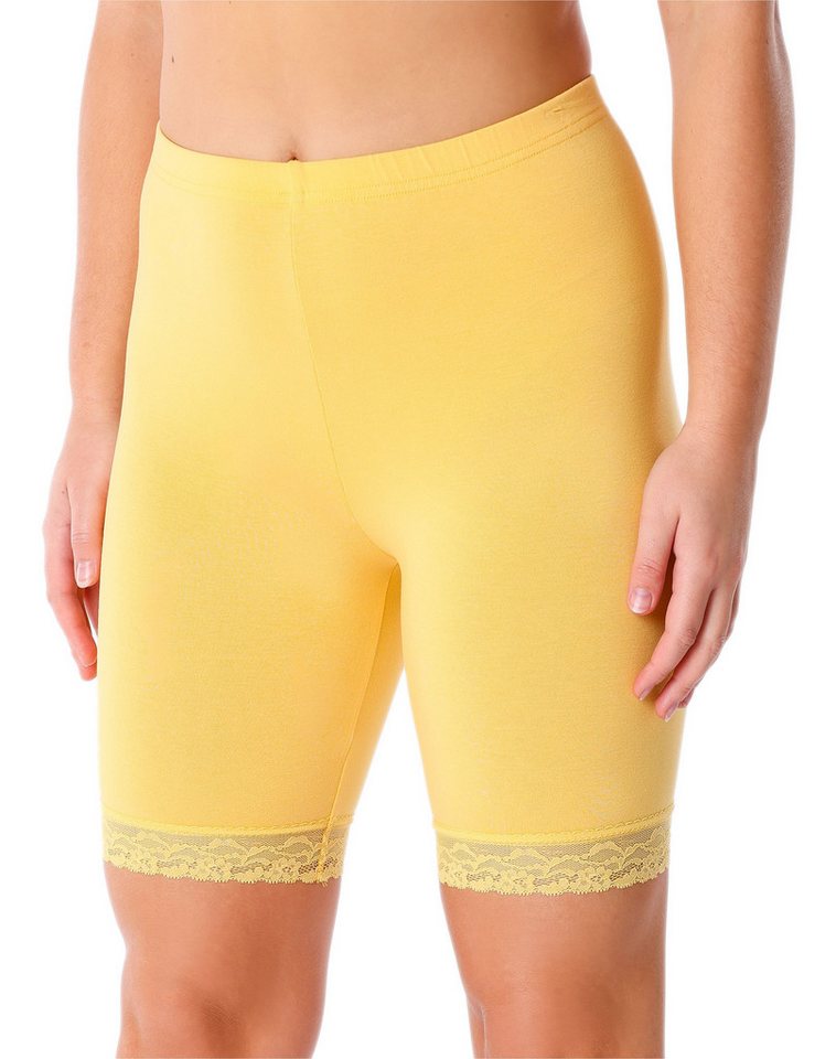 Merry Style Leggings Damen kurze High Waist Hose Radlerhose MS10-431 (1-tlg) mit Spitze