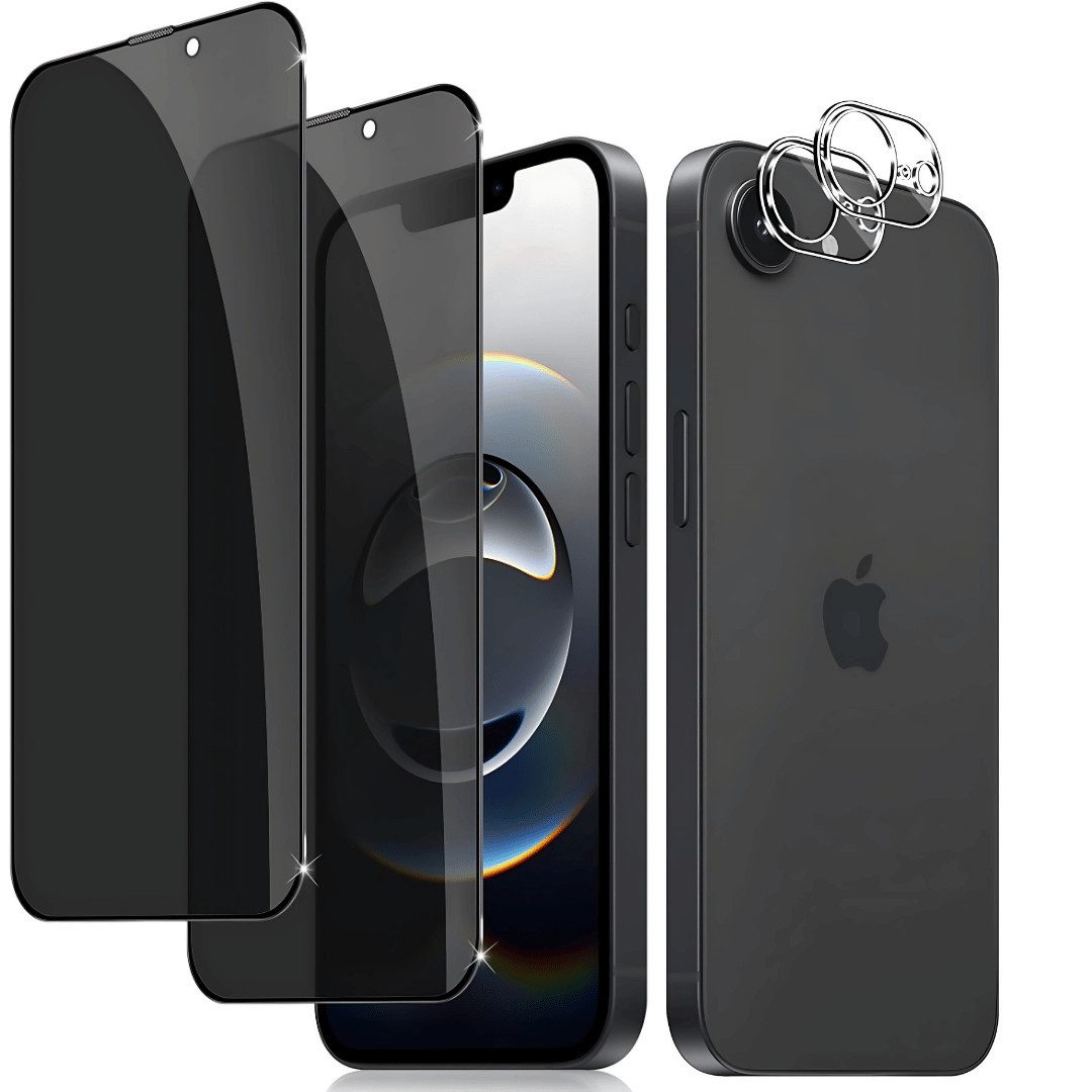SmartUP Displayschutzglas 2X Schutzglas für iPhone 16e Sichtschutz Display Kamera Panzerfolie 9H für iPhone 16e, kompletter Rundumschutz