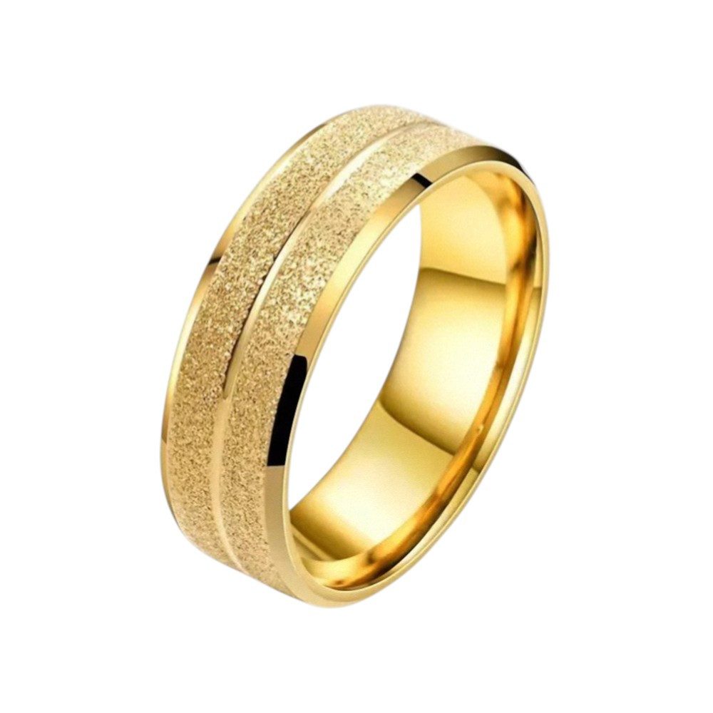 Taffstyle Fingerring Edelstahl Ring Matt Diamantiert sandgestrahlt mit Nut günstig online kaufen