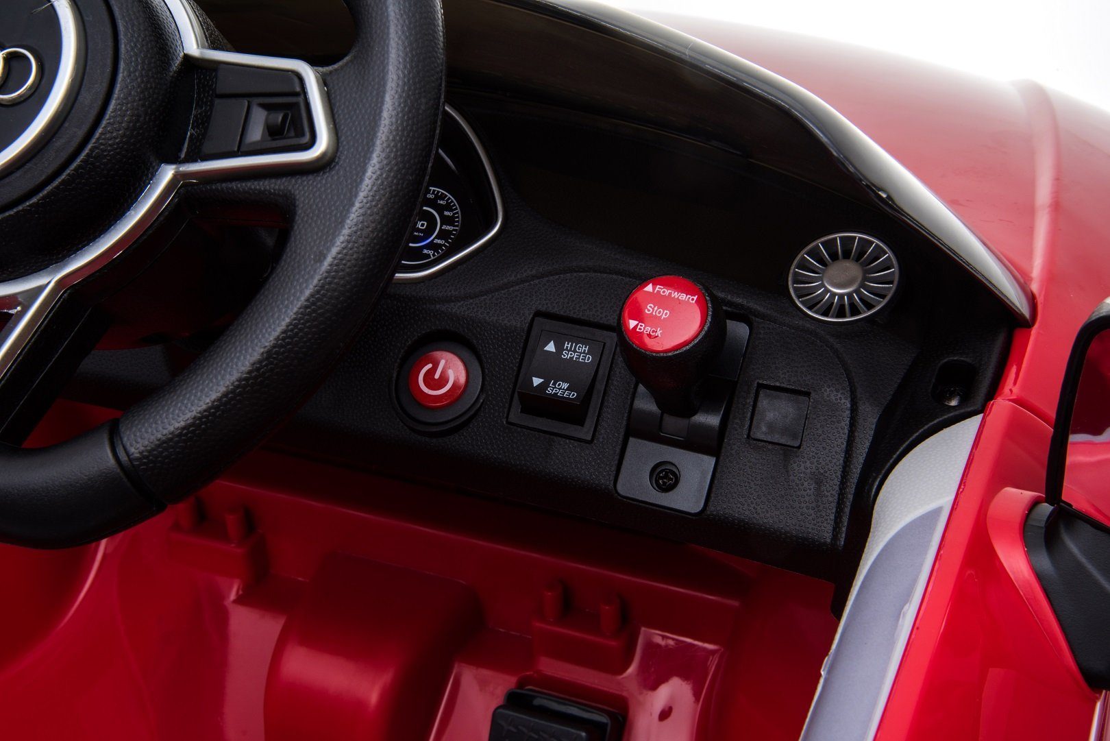 Toys Store Elektro-Kinderauto Audi Anschluss, 35 mit und kg, RS USB und Cabrio Motorsound Fernsteuerung Lenkrad, Belastbarkeit am TT MP3 MP3 Fernbedienung Hupe AUX-/USB-Anschluss