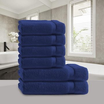 TRENDBUY24 Handtuch Set 6-TLG Premium Frottee Handtücher Duschtücher Set 100% Baumwolle, (Handtuch und Duschtuch, 6-St), schnell trocknend