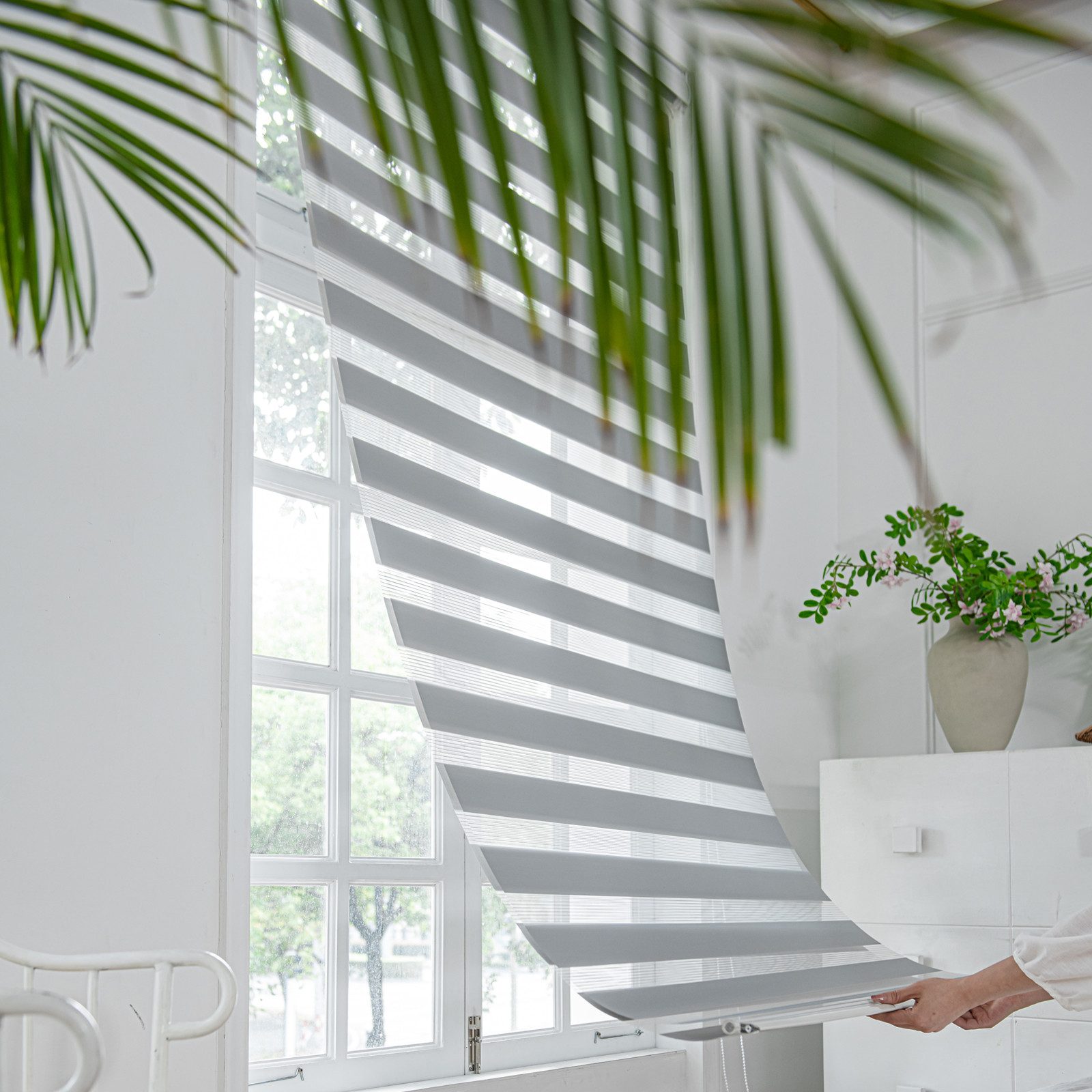 STILVORA Gardine Doppelrollo Jalousie Faltrollo Fensterrollo,Kettenzugrollo günstig online kaufen