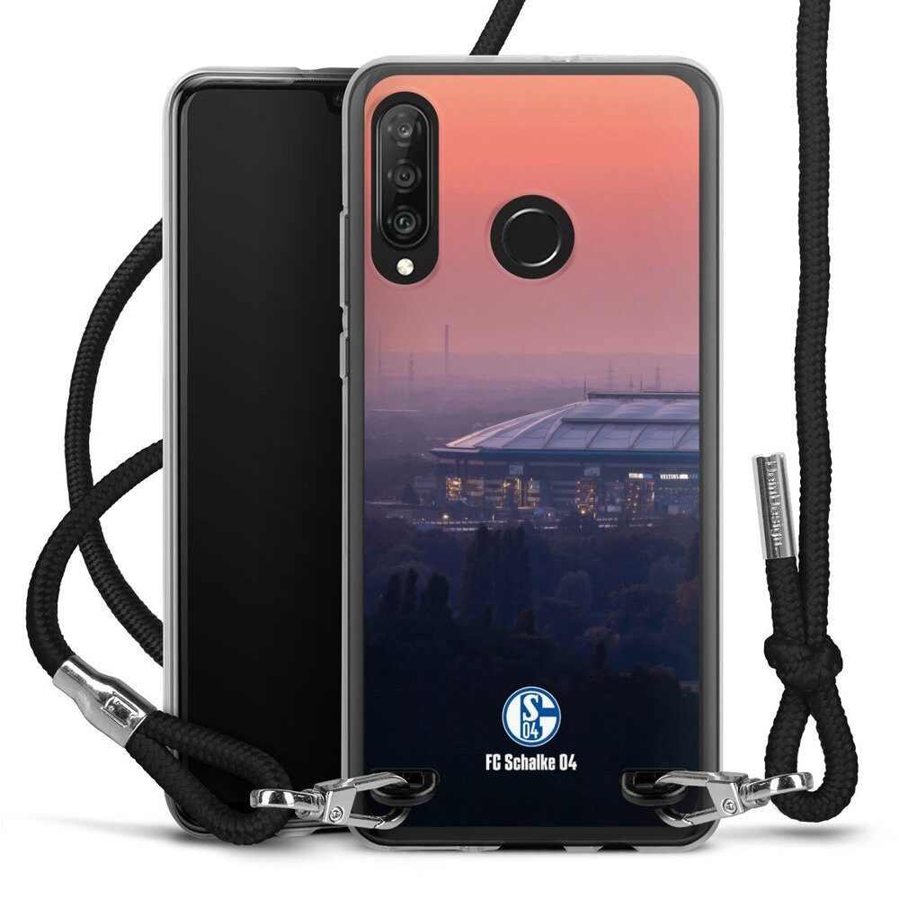 DeinDesign Handyhülle Stadion FC Schalke 04 Offizielles Lizenzprodukt Schalke 04 Stadion, Huawei P30 Lite Premium Handykette Hülle mit Band Case zum Umhängen