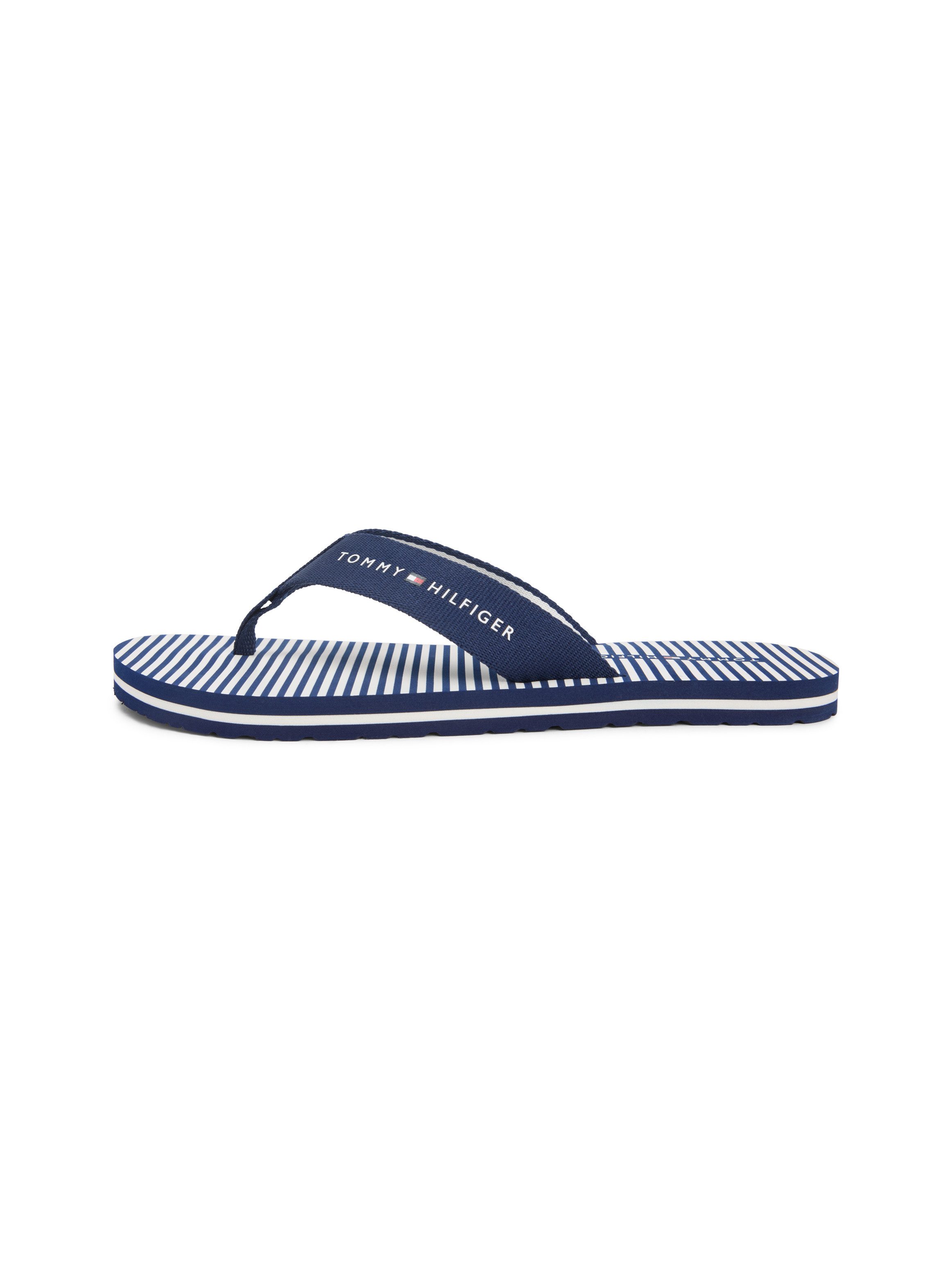 Tommy Hilfiger TH ITHACA STRIPE SUMMER SANDAL Zehentrenner Sommerschuh, Pool Slide, Dianette, Flat mit Logo-Schriftzug – Bild 5 von 5