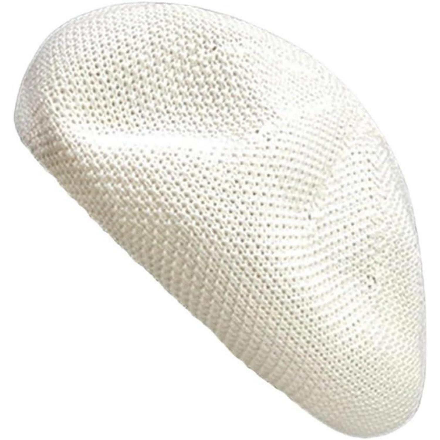 LuxusKollektion Baskenmütze Baskenmütze Damen Sommer Barett Beret Cap Hut Einheitsgröße-M Weiß