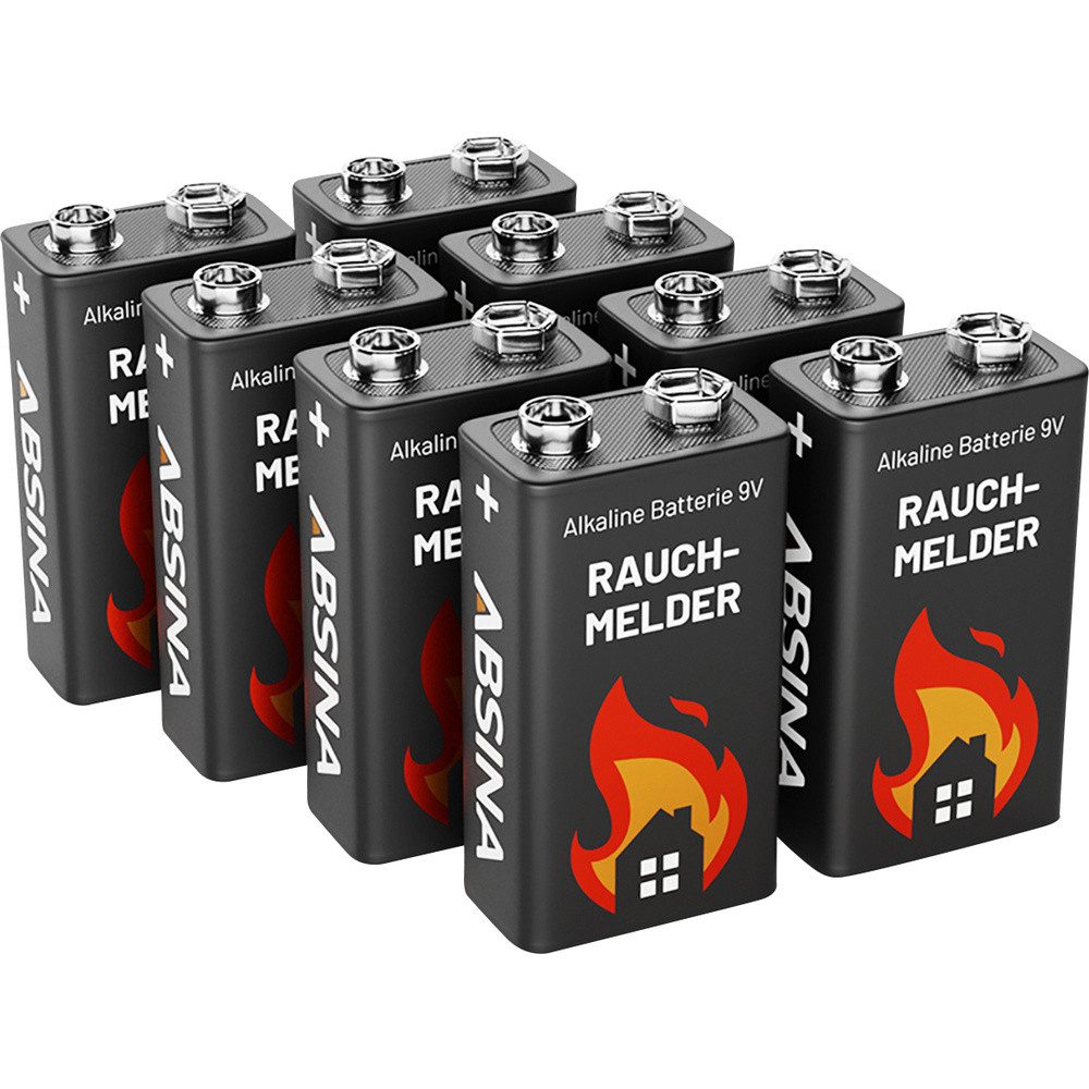 Absina 401005-8 9 V Block-Batterie Alkali-Mangan 9 V 8 St. Batterie