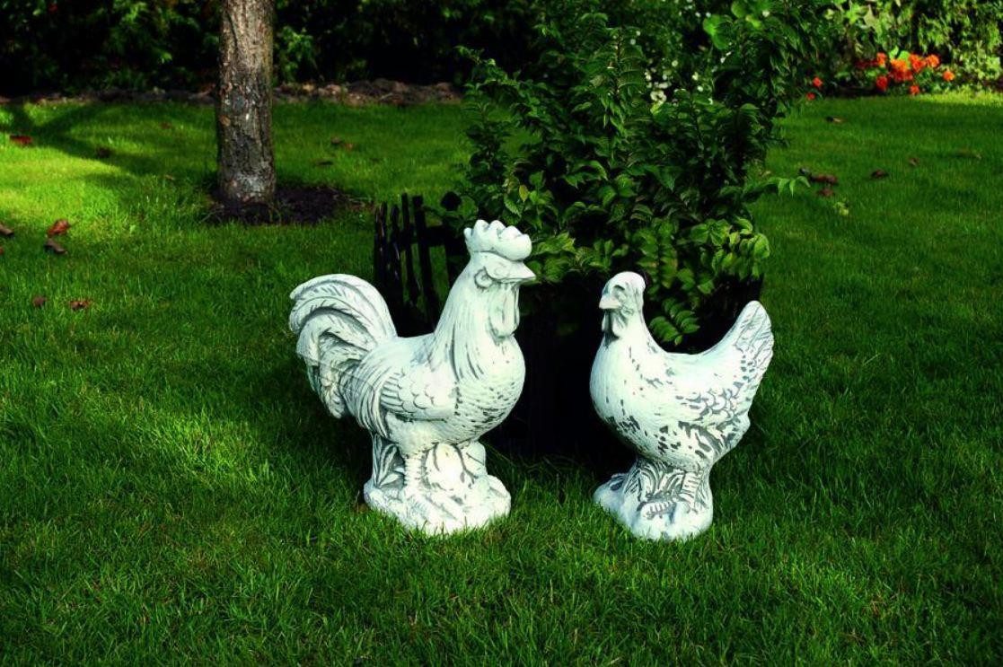 Skulptur Garten Dekoration Huhn Terrasse Stein Figur Deko Statue 640 Neu