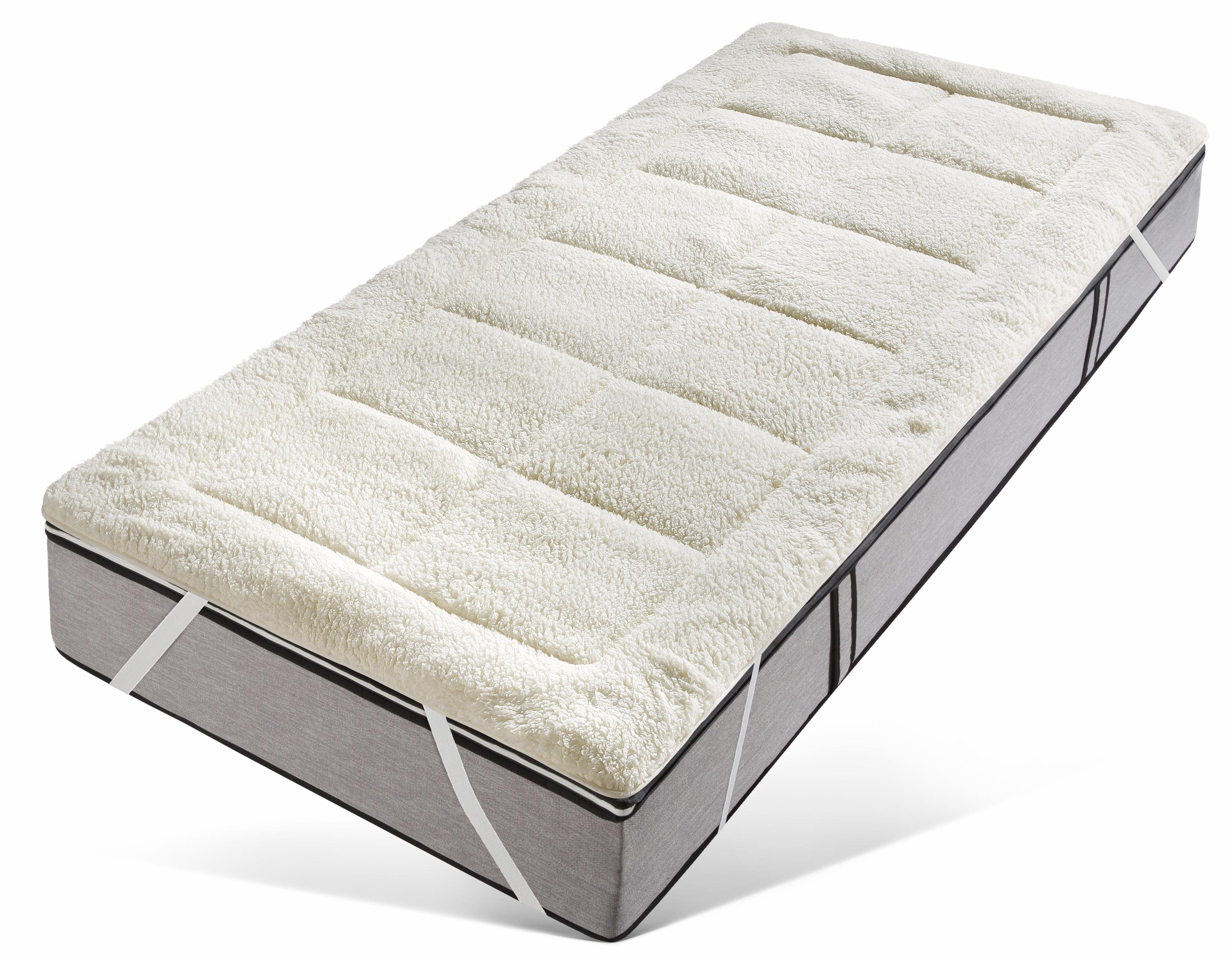 Matratzenauflage Luise, in Lammfloor Optik, 90x200 cm und weitere Größen RIBECO, Auflage beidseitig für Sommer und Winter nutzbar, waschbar bis 60°C