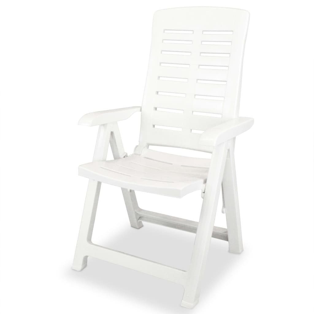 furnicato Gartenstuhl 2 Stk. Gartenstühle Verstellbare Kunststoff Weiß
