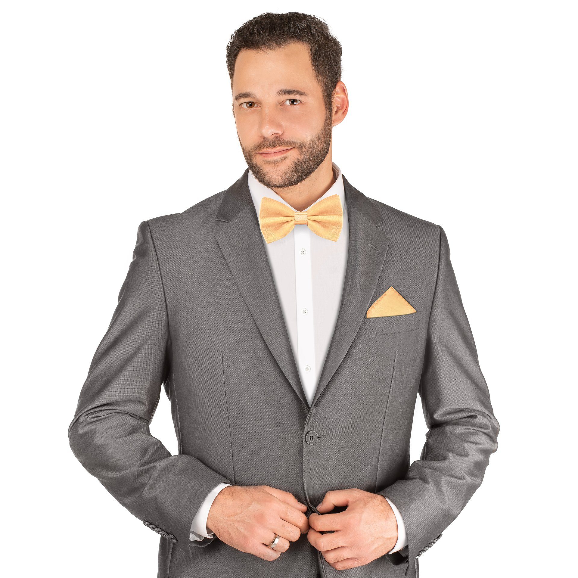 StickandShine Krawatte Krawatte Fliege Einstecktuch SET 3 Teilig Uni Polyes günstig online kaufen