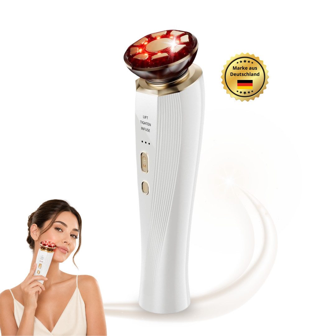 Winch Gesichtsmassagegerät Beauty Lifting Golden Flair 3-in-1 Premium Anti-Aging, mit Mikrostrom & Rotlichttherapie, Lift, Tighten & Infuse