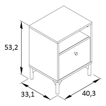 Lomadox Schlafzimmer-Set HELMA-80, (Spar-Set, 2-St), Ankleide weiß matt mit Eiche, modern