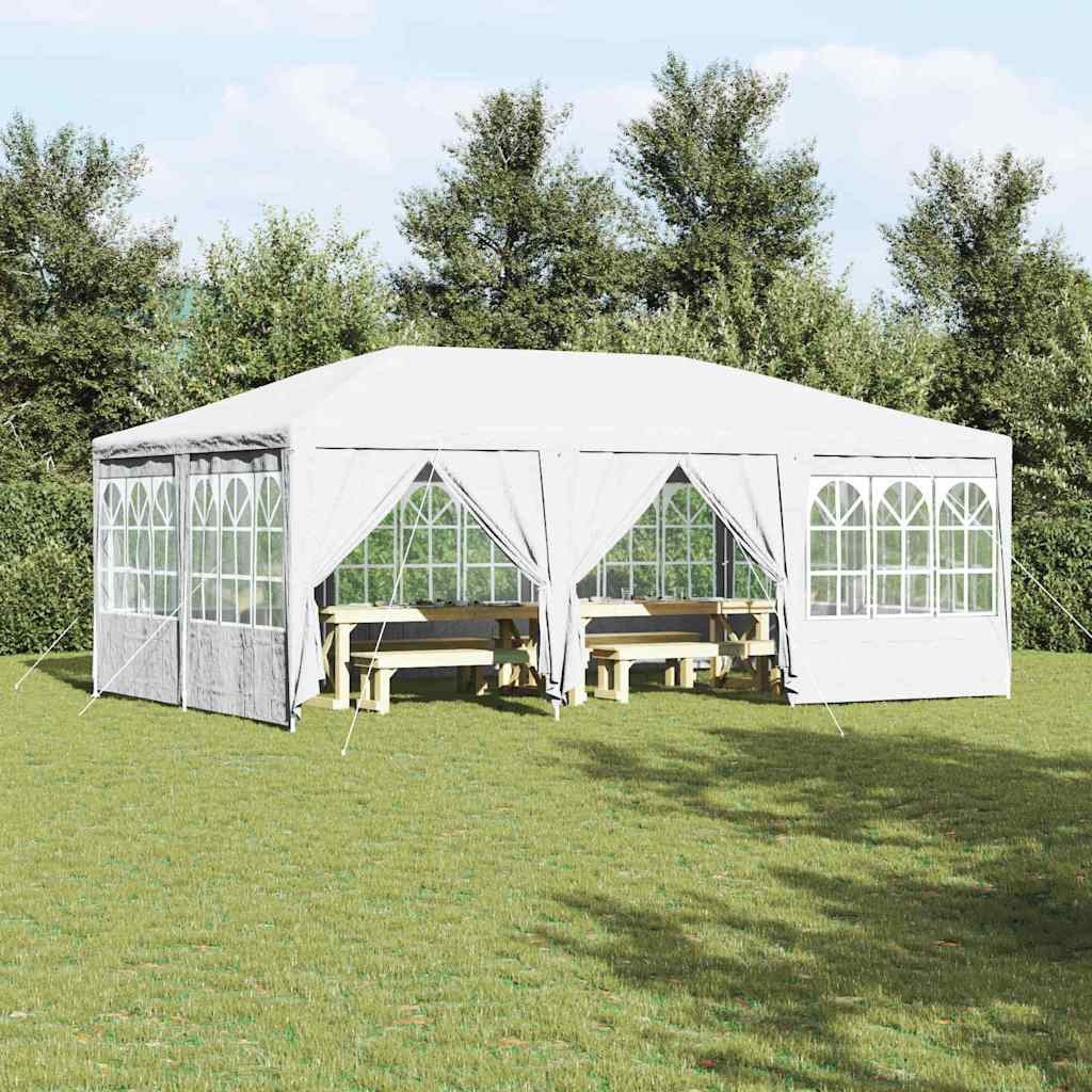 furnicato Partyzelt Modernes weißes 600x400x266 cm – wetterfest und, UV-beständiges Festzelt mit 8 Seitenwänden und verzinktem Stahlrahmen