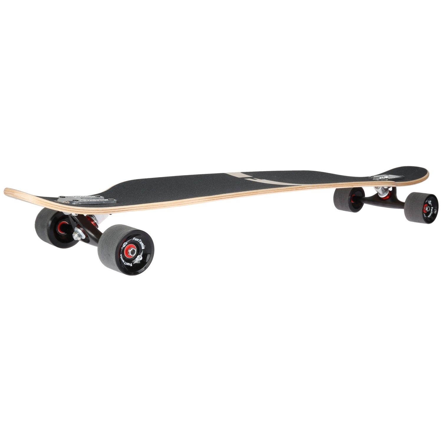 Longboard Ahornholz Mach1 2 Flex ABEC-9 Komplettboard 84kg Camber Cruiser Camber T-Tool Flex und Rollen Twin Tip / bis 3 Skateboard Twin in Drop Longboard - 25 Galaxy Through Speed - Kugellager, FunTomia LED Stufen mit + Tip