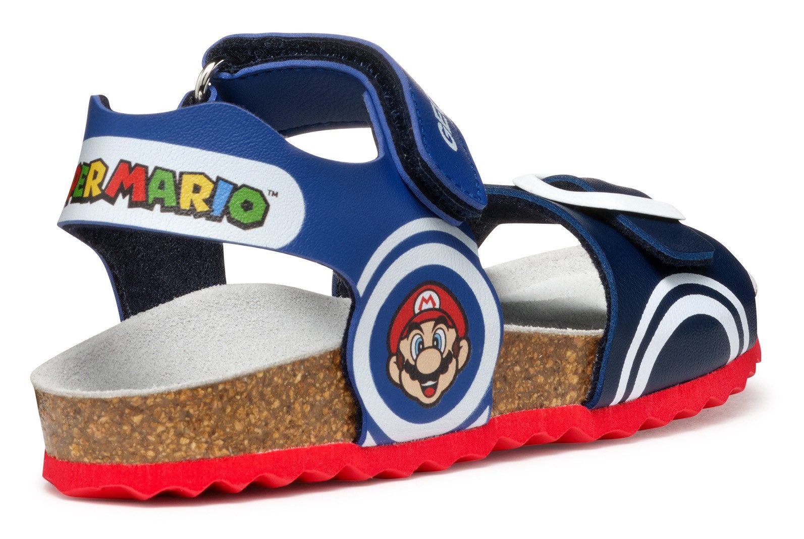 Geox J GHITA BOY Sandale, Klettschuh, Sommerschuh mit Super Mario Motiv und Logo