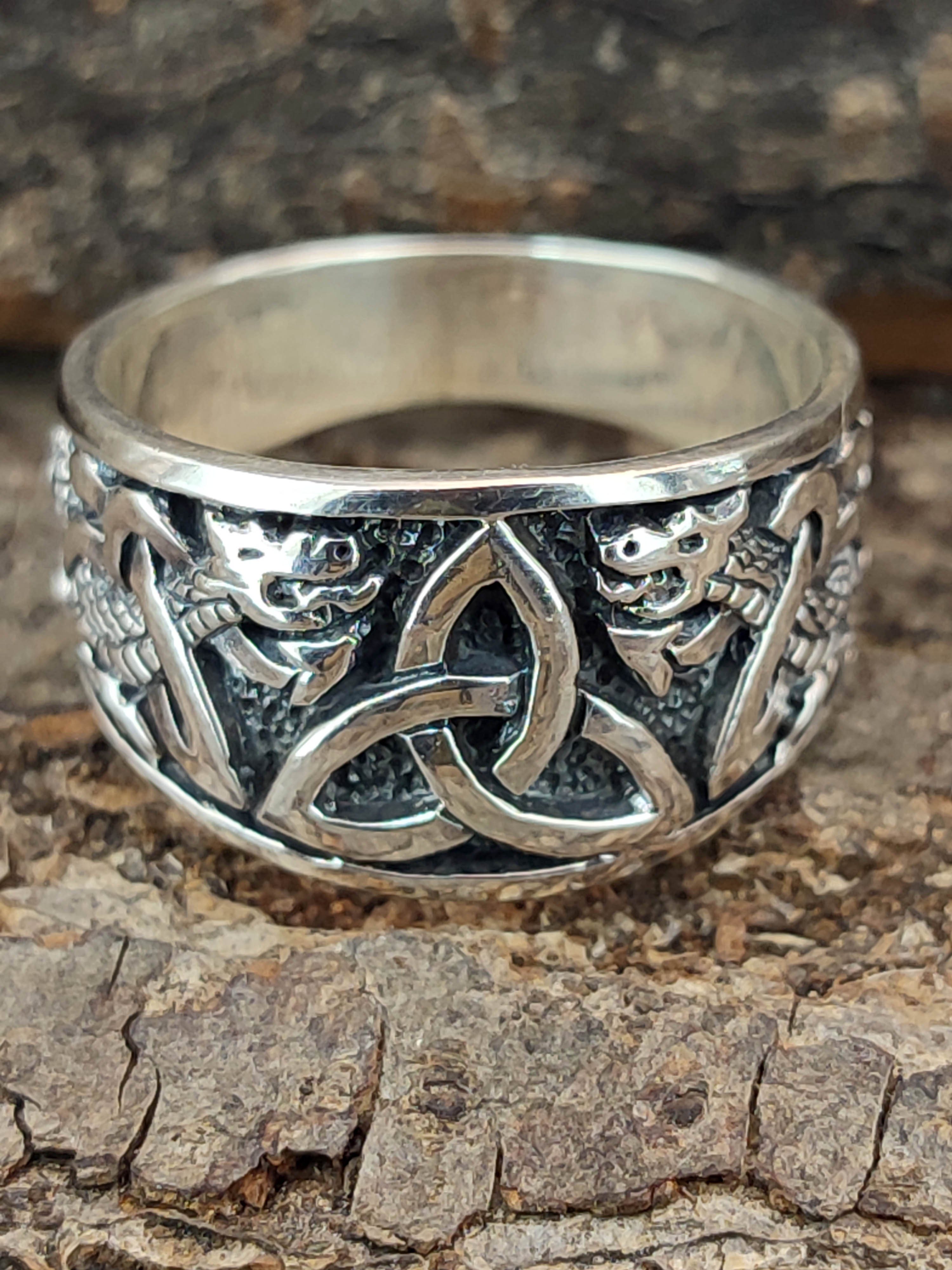 Kiss of Leather Silberring Ring Fingerring Trinity Knoten Gr. 52-74 Triqueta Schlange