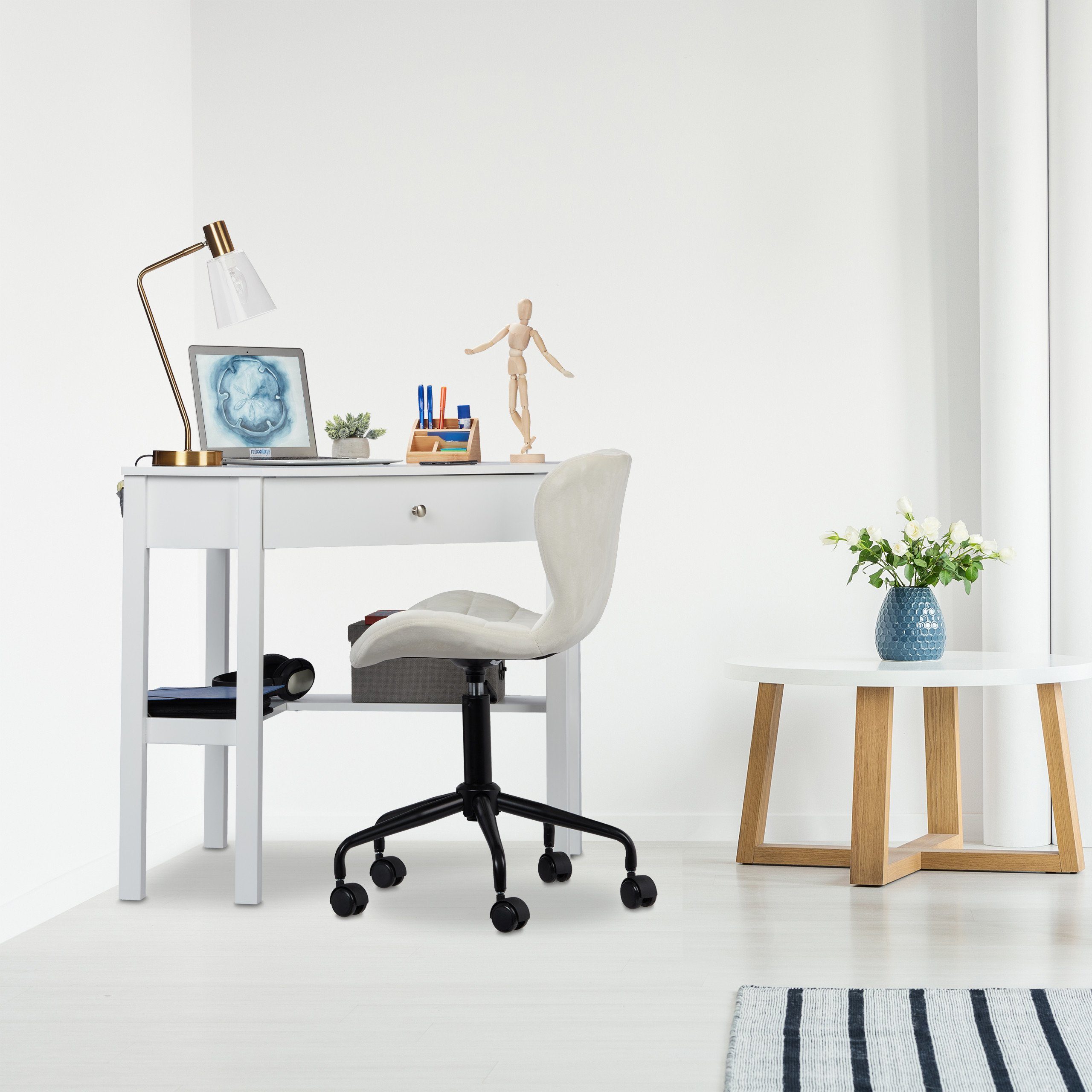 relaxdays Eckschreibtisch Weißer Eckschreibtisch günstig online kaufen
