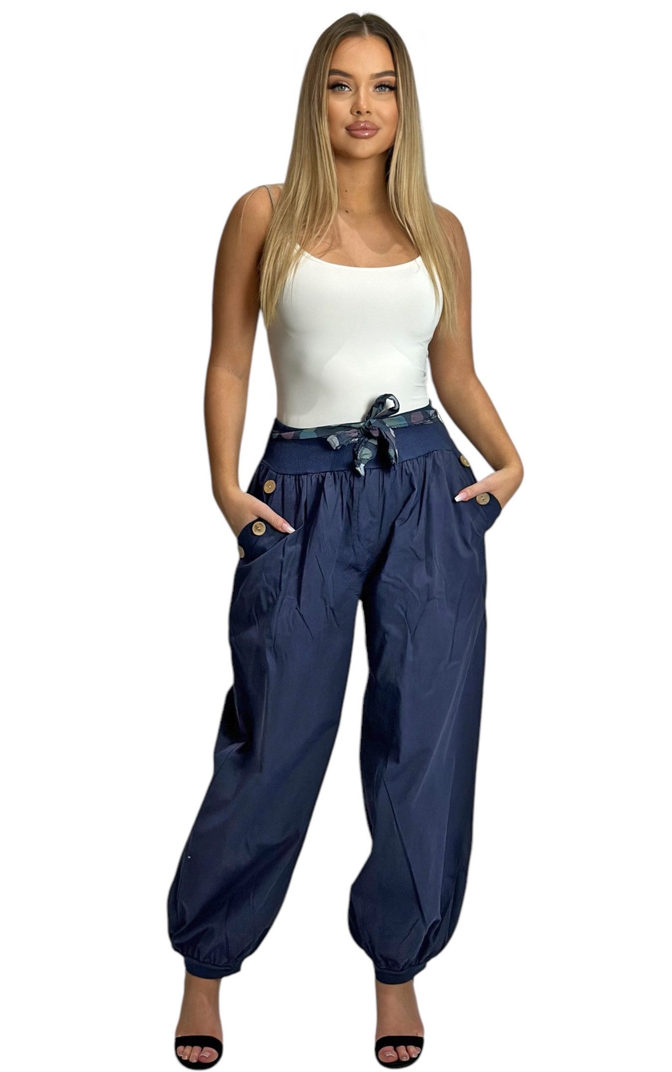 Mississhop Haremshose Leichte Baumwollhose einfarbige Hose günstig online kaufen