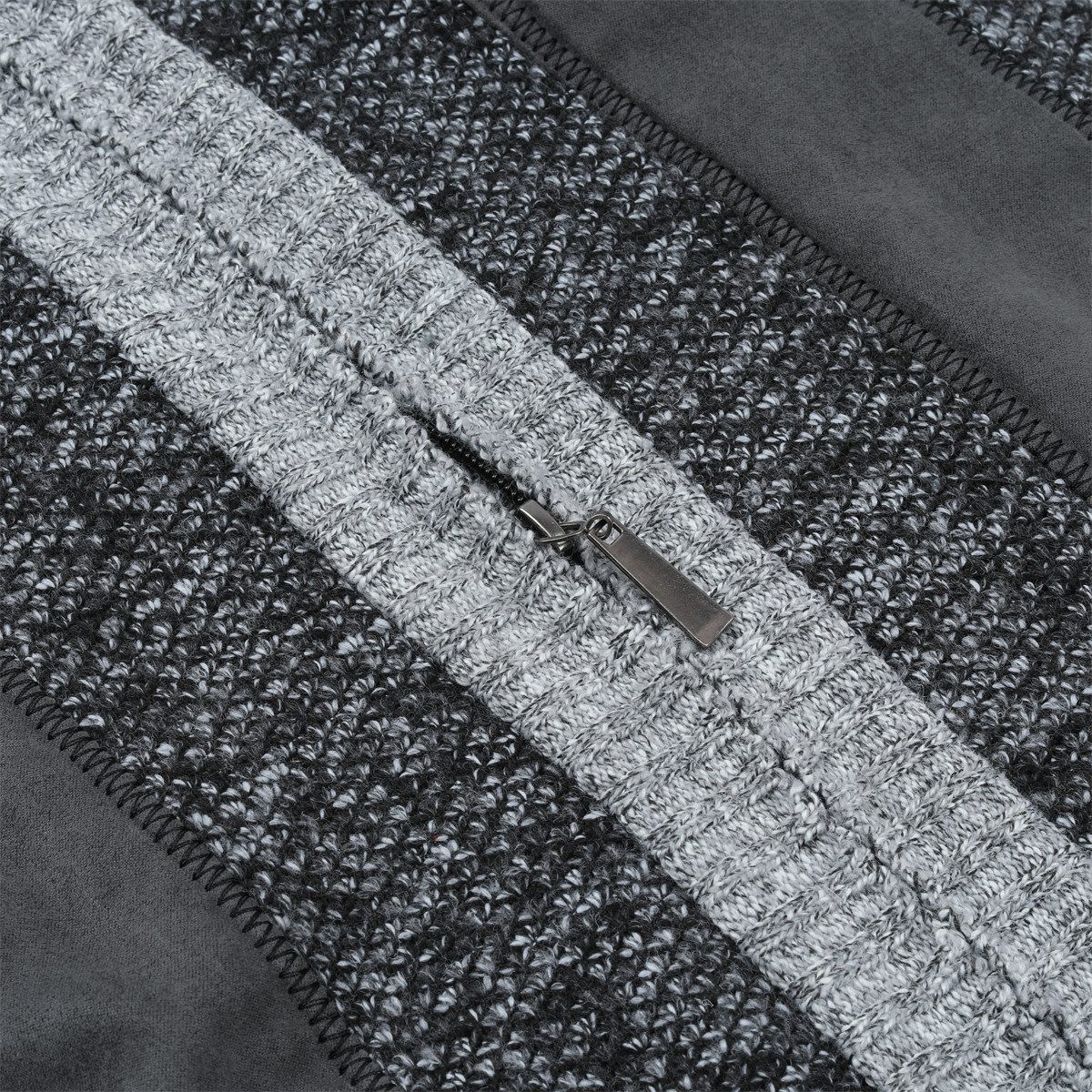 Allthemen Cardigan Herren Strickjacke mit ärmelflecken Strickjacke Winter – Bild 5 von 5