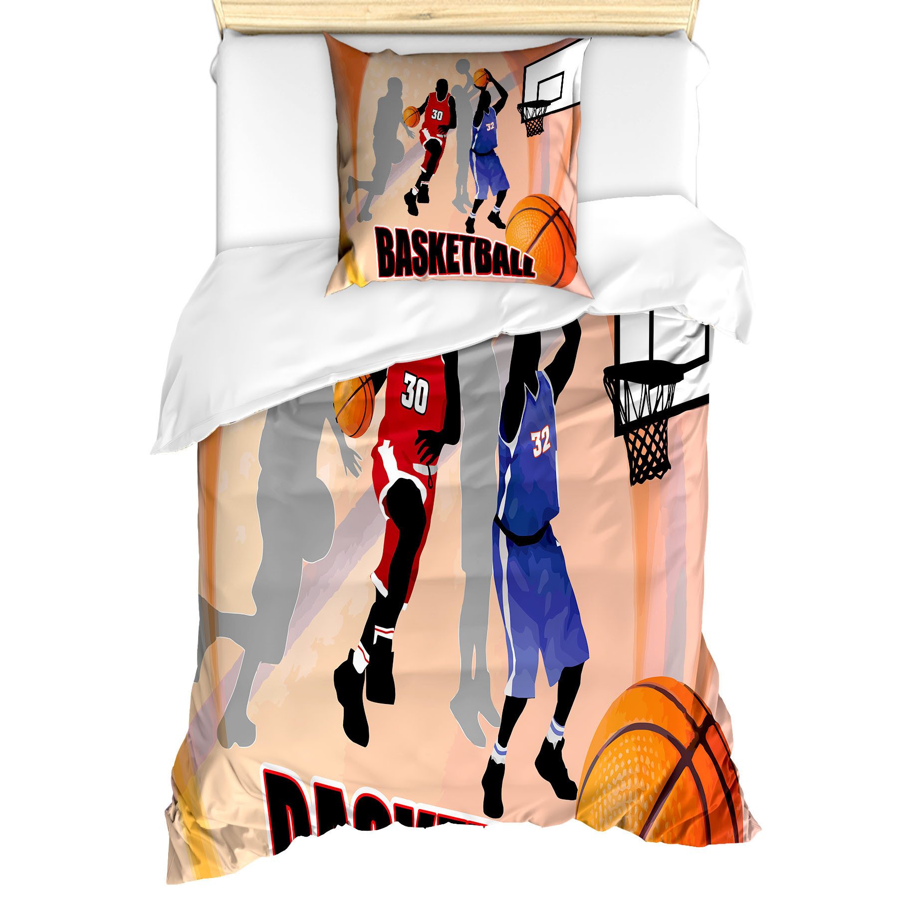 Abakuhaus Bettwäsche Milbensicher Allergiker geeignet mit Kissenbezug, Microfaser, Sport Weinlese-Basketball in der Kunst