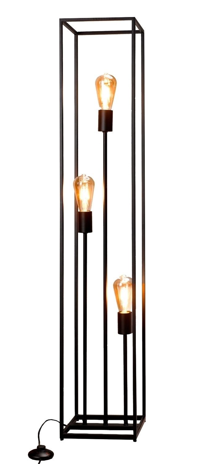 casa NOVA Stehlampe HAMPER, H 120 cm, Ein-/Ausschalter, ohne Leuchtmittel, Metall, schwarz, mit Fußschalter