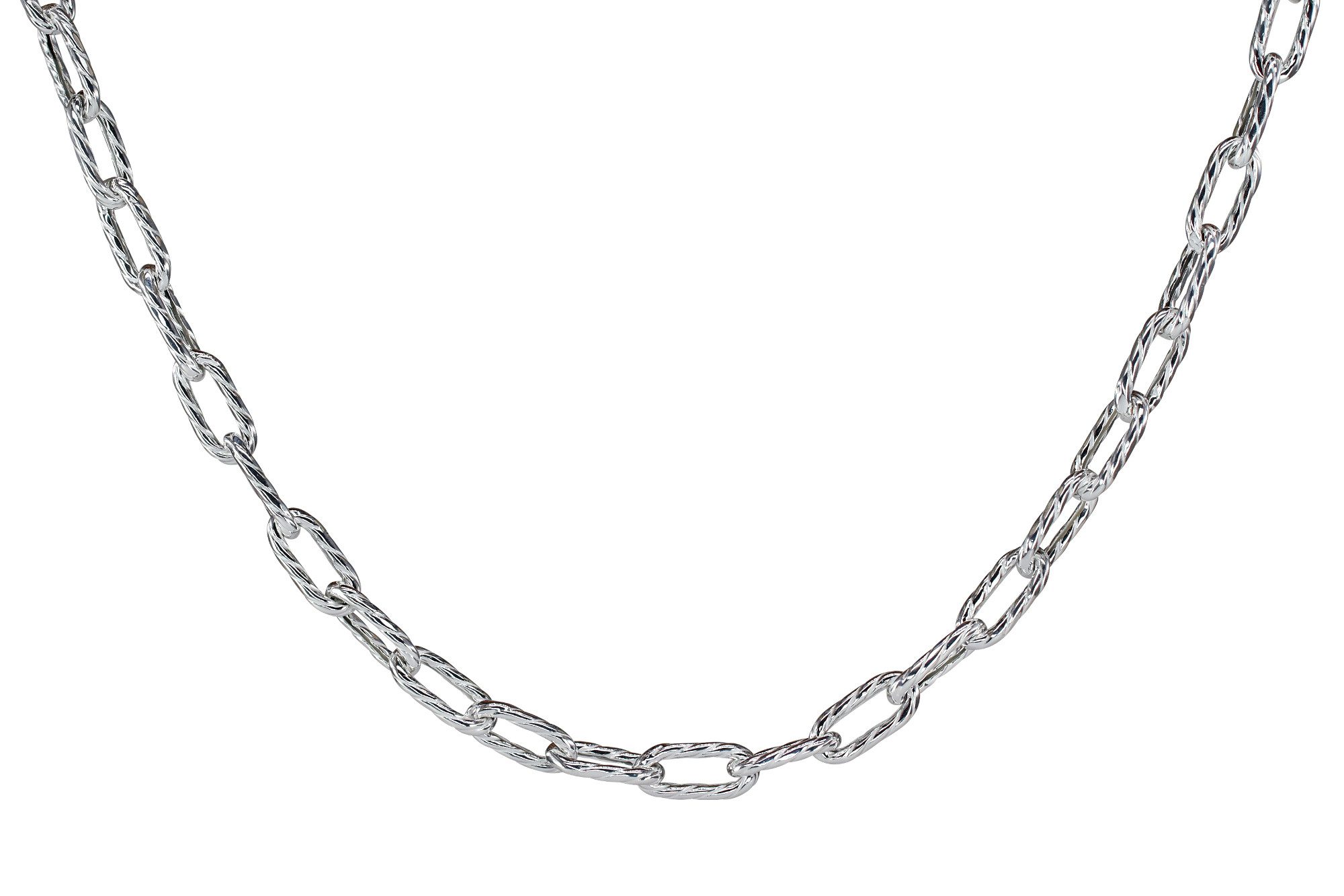 SILBERMOOS Gliederkette Geschliffene Paperclip-Kette in Kordel-Optik, günstig online kaufen