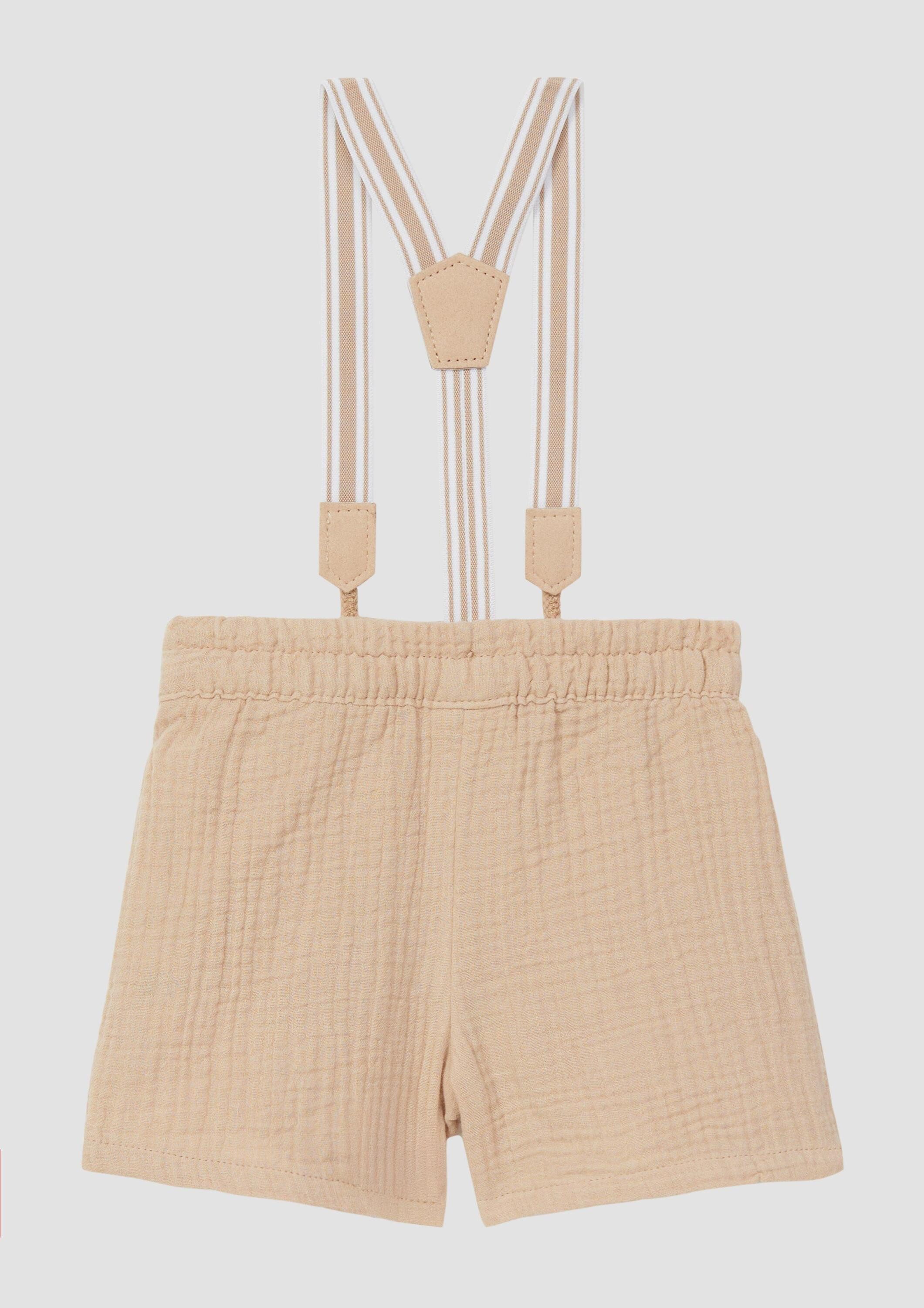 s.Oliver Shorts Hose Musselin-Shorts mit abnehmbaren Hosenträgern
