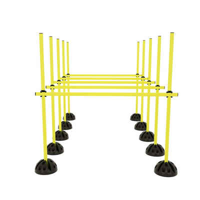 AUFUN Agility-Hürde Grün/Gelb Sprungstangen-Set, für Koordinationshürden