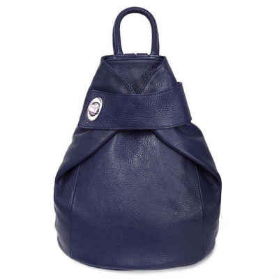 ITALYSHOP24 Rucksack Made in Italy Damen Leder Rucksack Schultertasche, als Umhängetasche & Handtasche tragbar, XL Shopper