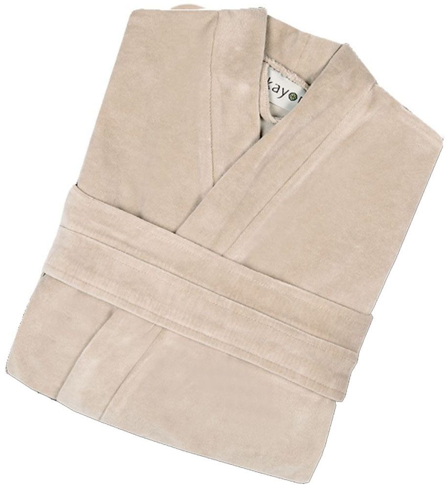 Kayori Unisex-Bademantel Mori, Kurzform, Baumwolle, Gürtel, günstig online kaufen