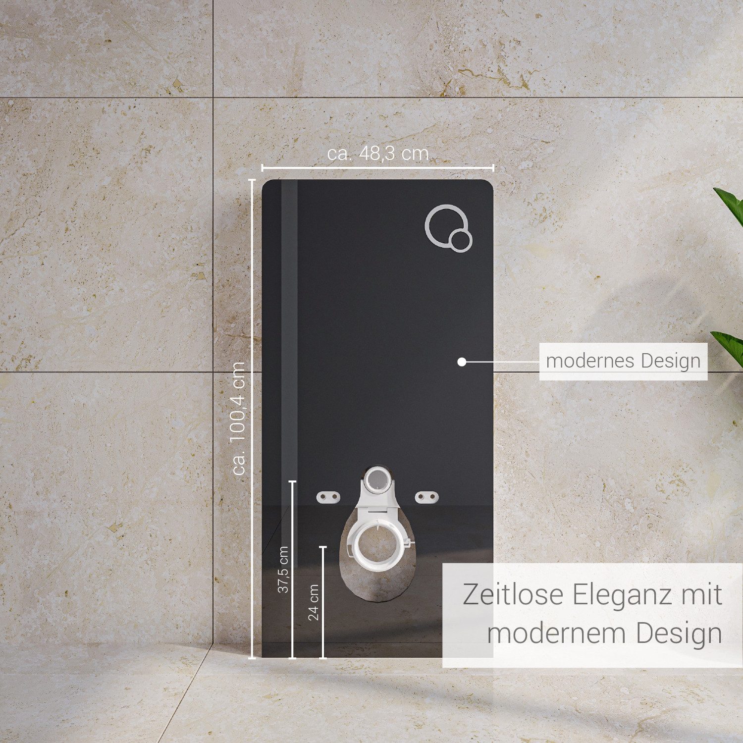 Bernstein Vorwandelement WC 805, Sanitärmodul / Aufputz Spülkasten für Wand WC Toilette / Schwarz