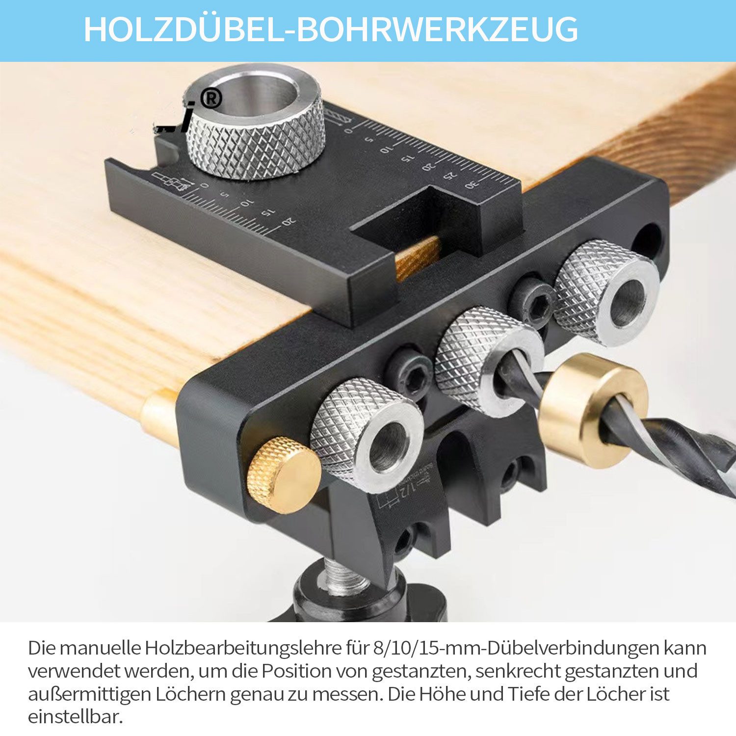 CEIEVER Pocket Hole Jig Set – 4-in-1 Bohrschablone Für Taschenlöcher In Der Holzbearbeitung