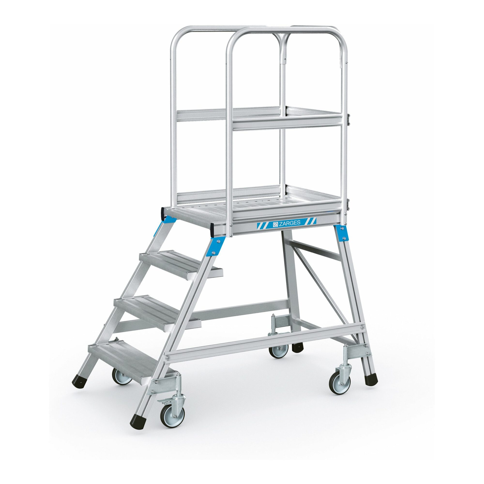Zarges Treppenstufe ZARGES Podesttreppe einseitig 4 Stufen
