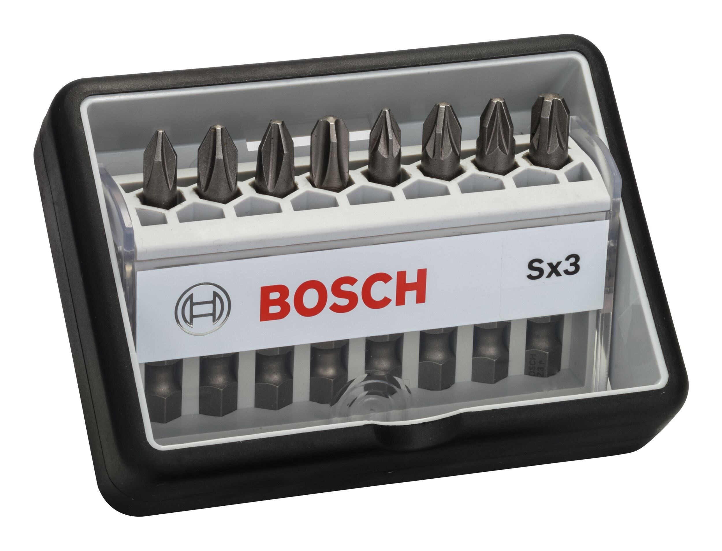 BOSCH Bit-Set, 8 Teile, Robust Line Sx Schrauberbit Extra-Hart - PH, PZ x 49 mm, 8-teilig