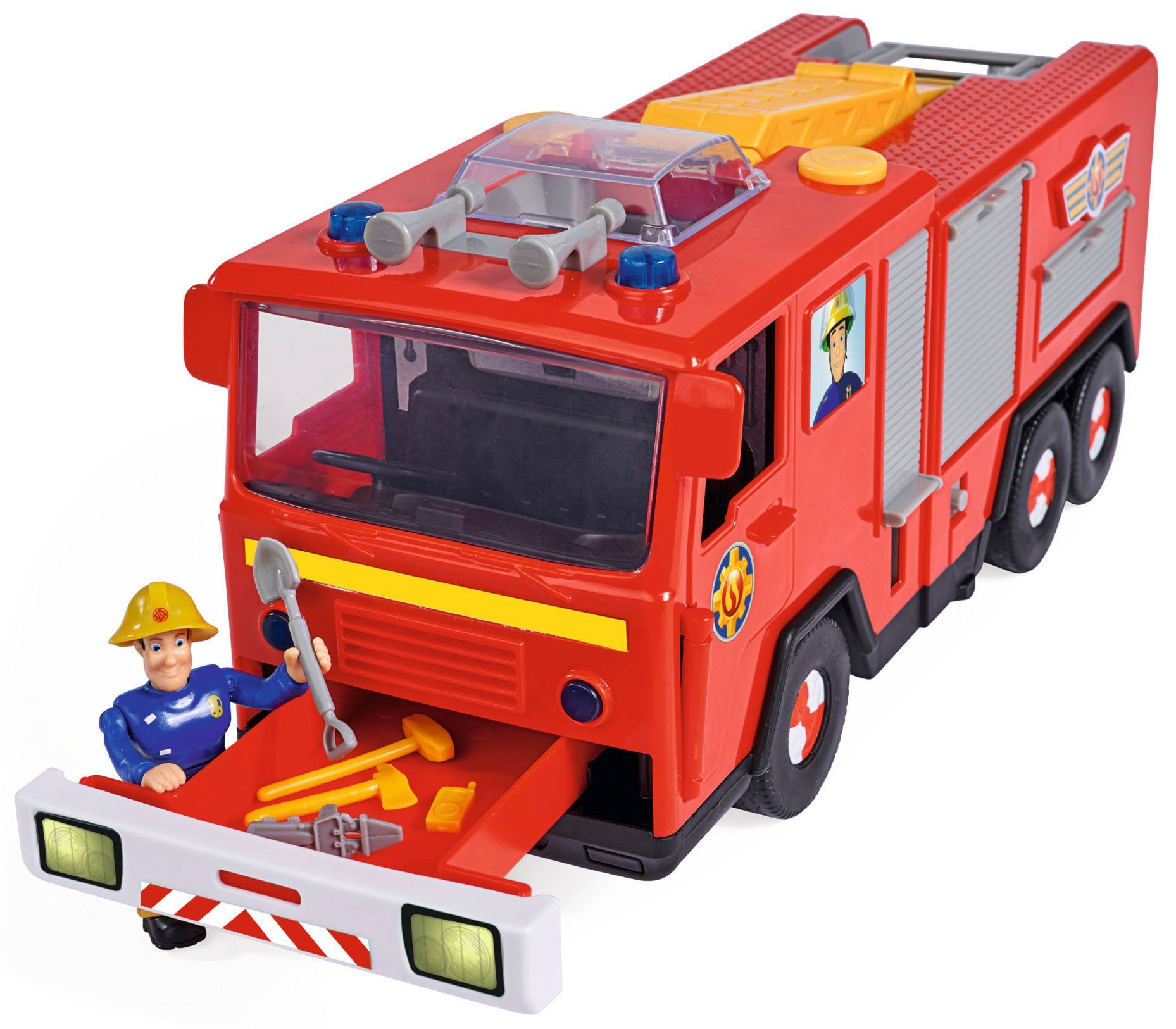 SIMBA Spielzeug-Feuerwehr Пожежний Сем, Jupiter Pro, mit Licht- und Soundeffekten