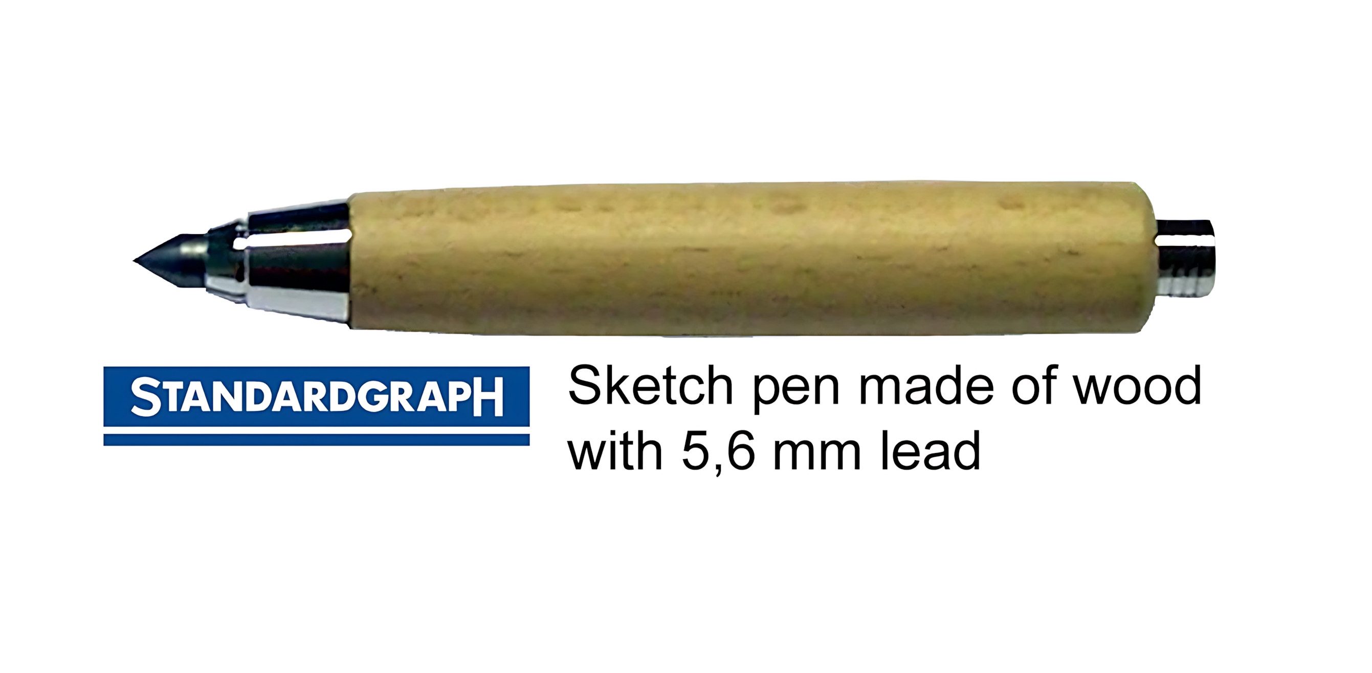 STANDARDGRAPH Zeichenkohle Standardgraph Skizzierstift aus Holz für 56 mm Minen natur 1 Stück
