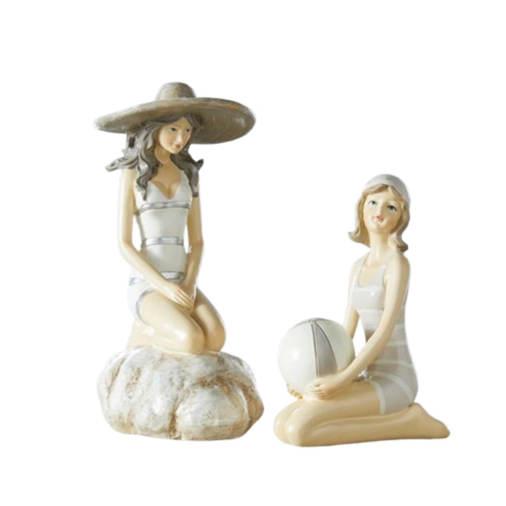 Home-trends24.de Dekofigur Stranddame Dekofigur Skulptur Deko Maritim Aufsteller Höhe 18cm