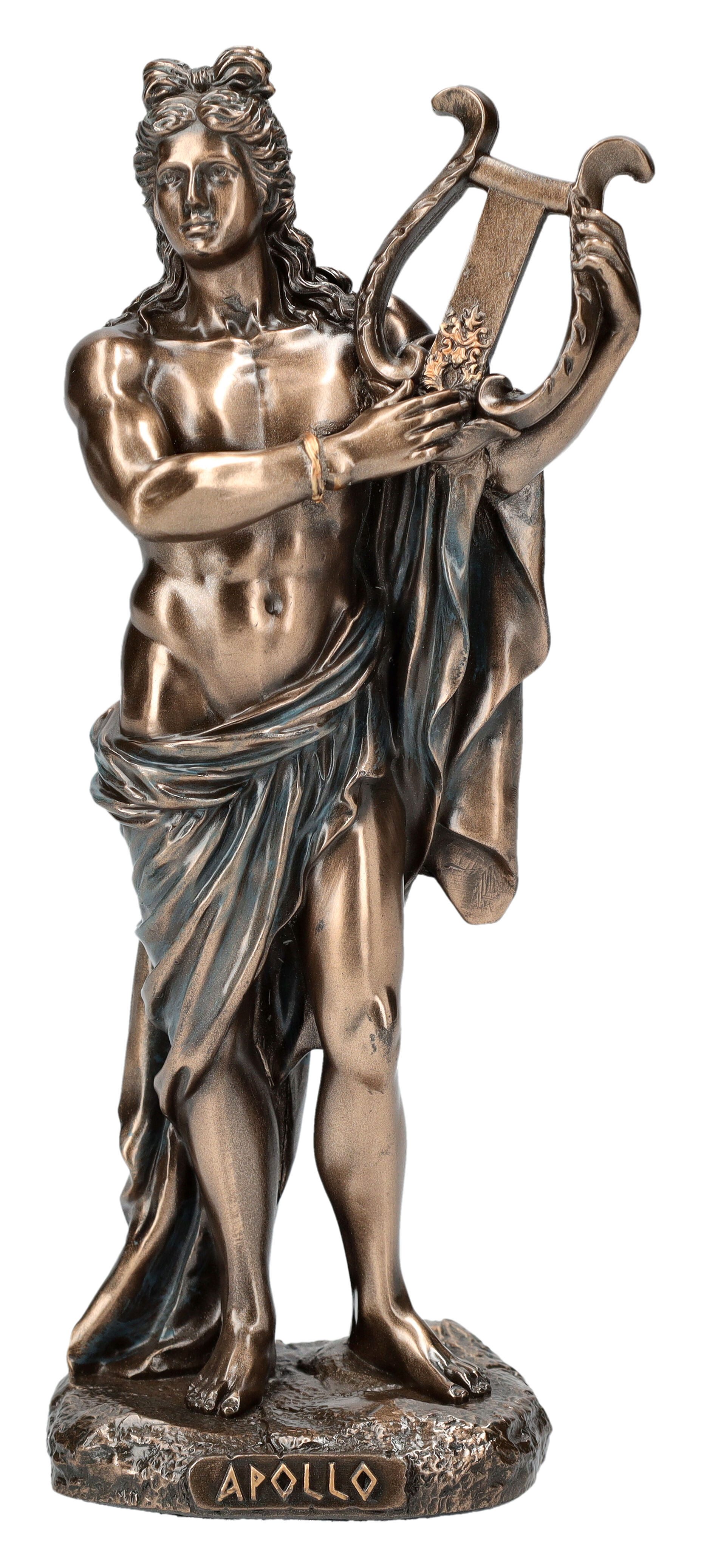 Figuren Shop GmbH Dekofigur Apollo Statue – Griechischer Gott Figur bronziert 15.5cm Veronese Deko