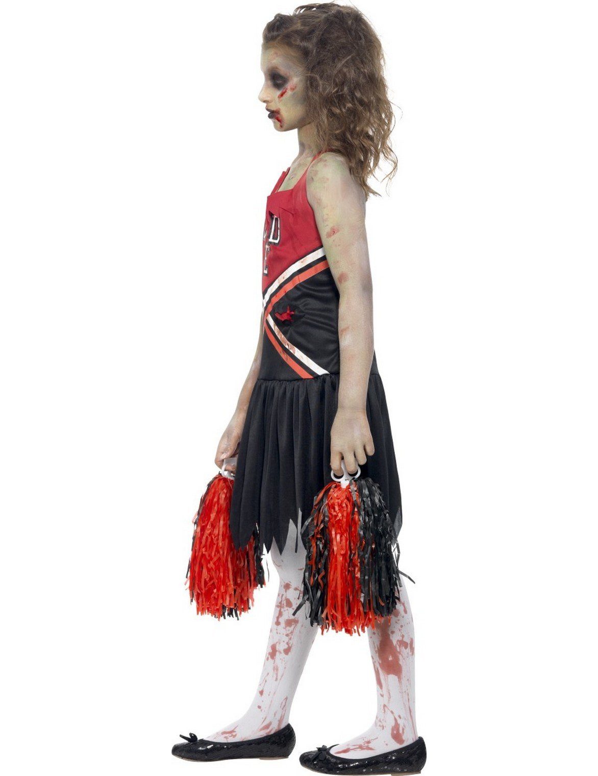Rubies Niederlande b.v. Kostüm Zombie Cheerleader Halloween Kinderkostüm rot-schwarz