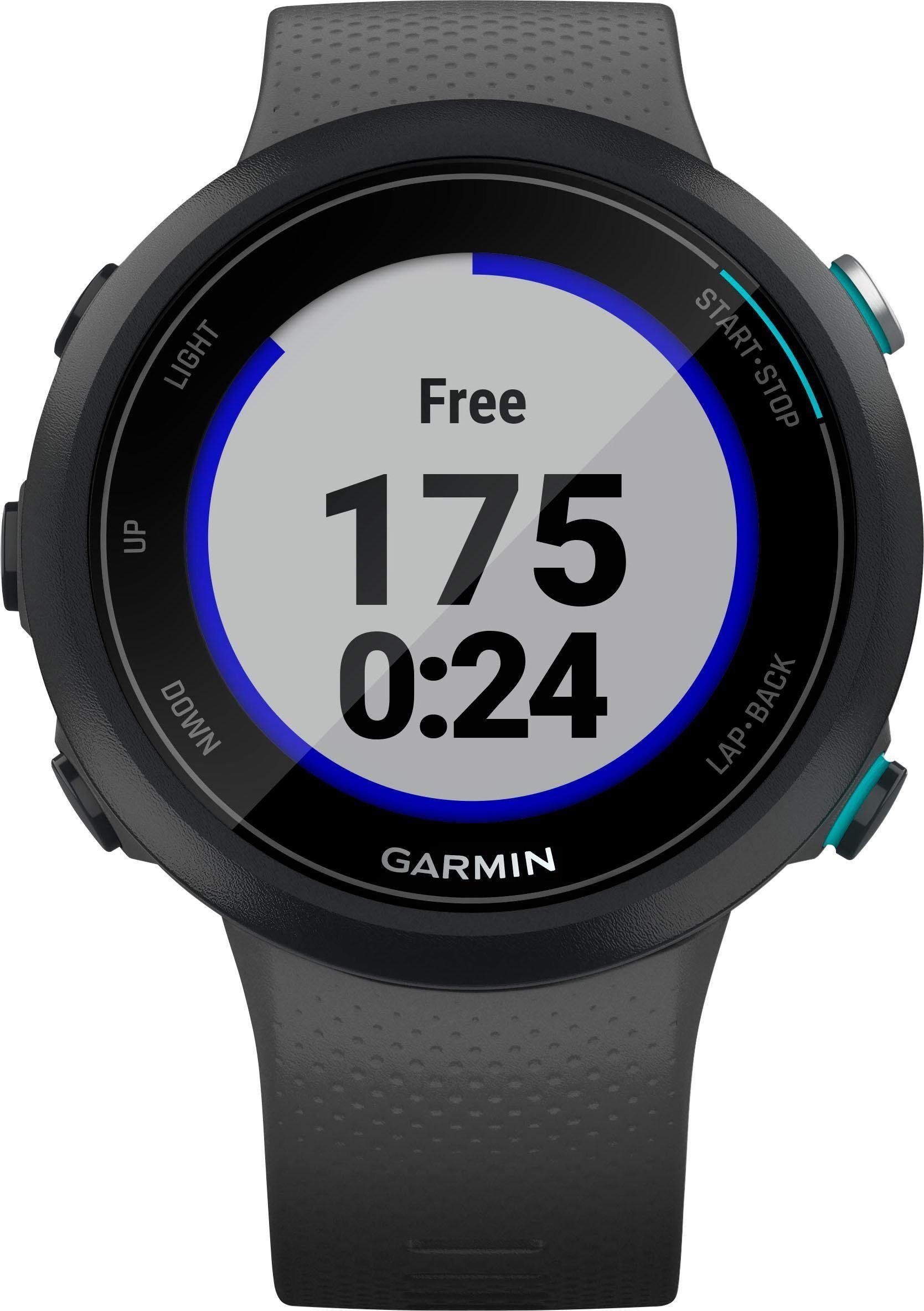 Smartwatch Silikon-Armband cm/1,04 Garmin Zoll) grau Swim2 mit 20 (2,63 mm